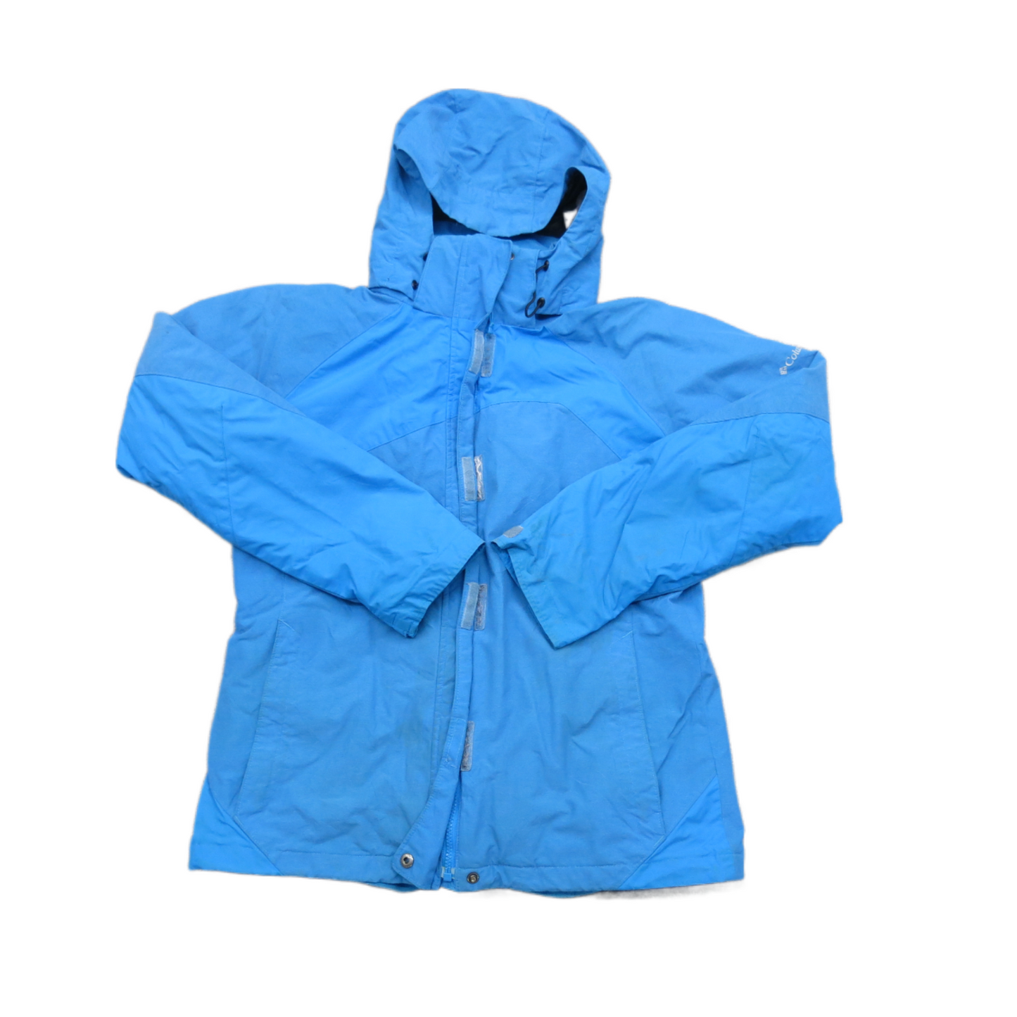 Columbia Mens Hooded Jacket Full Zip Up Long Sleeves Light Blue Size Large