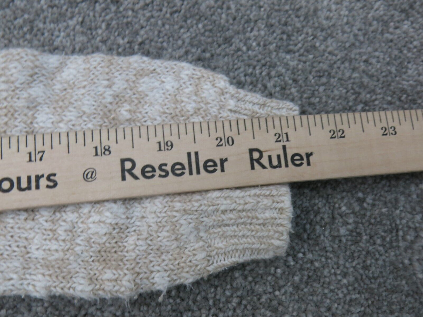 Express Womens Pullover Sweater Knitted Round Neck Long Sleeves White Tan Size M