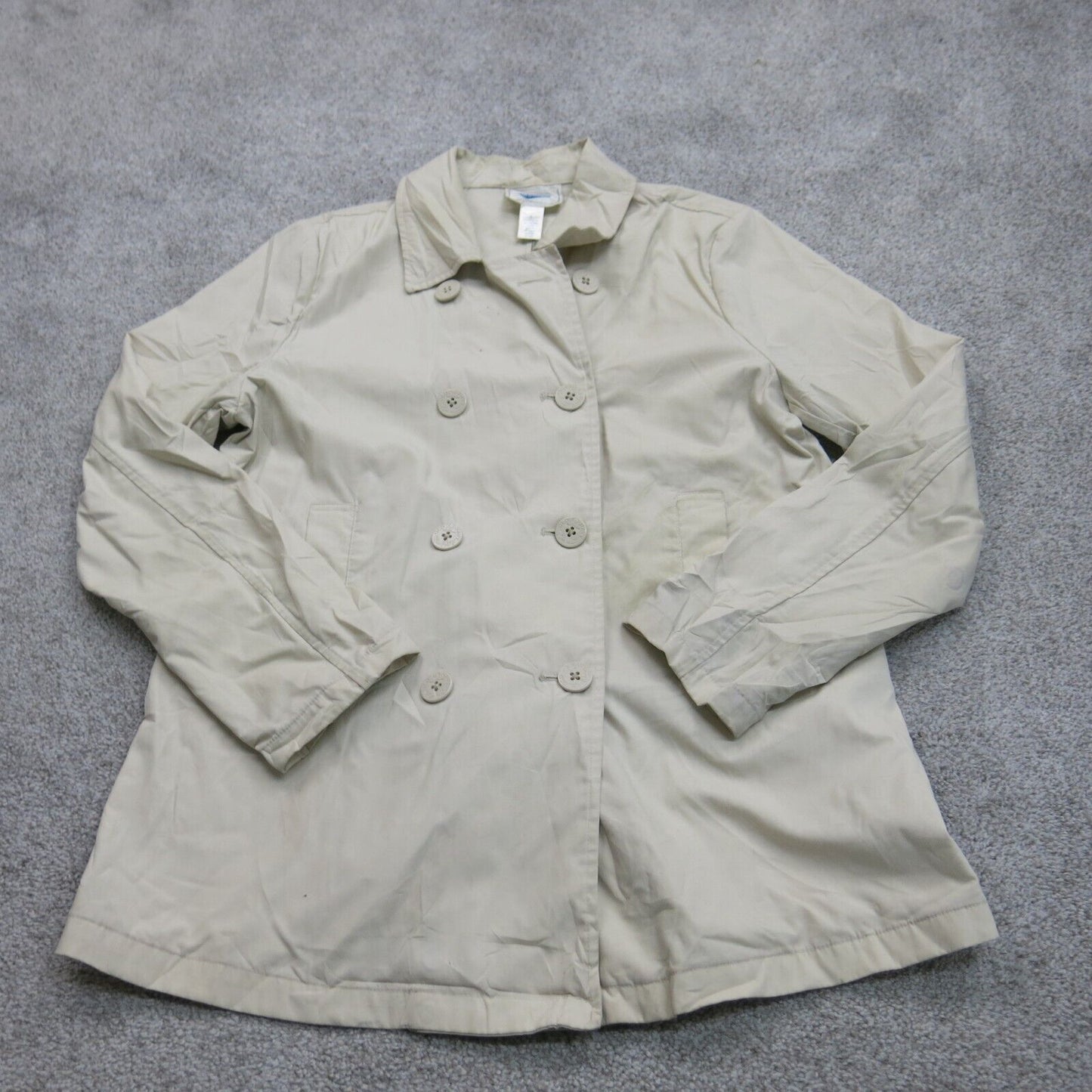Old Navy Womens Blazer Coat Jacket Double Breasted Long Sleeves Beige Size Large