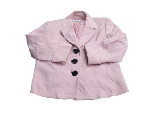 Tahari Womens Blazer Coat Single Breasted Three Button Long Sleeve Pink Size 6