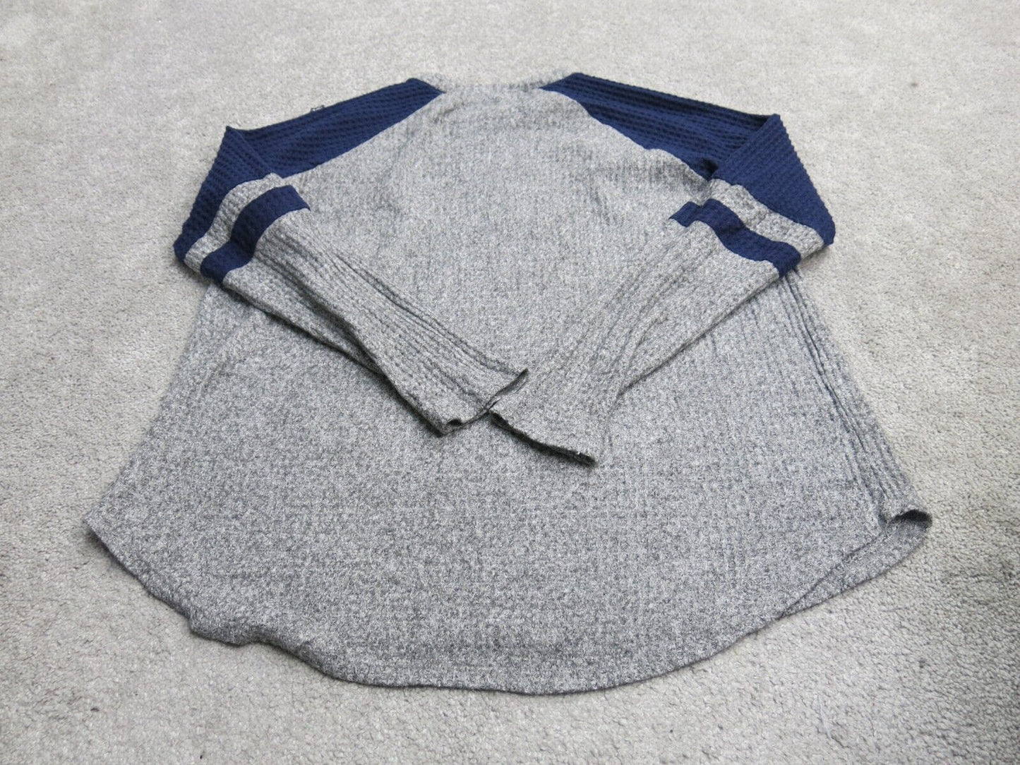 American Eagle Womens Pullover Sweater Crew Neck Long Sleeves Gray Navy Size S/P