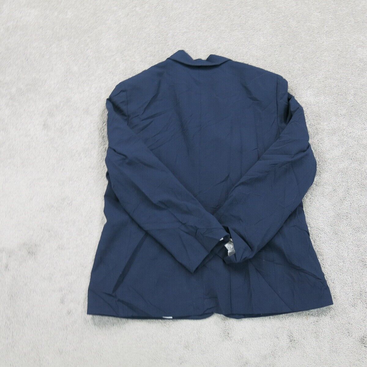 Tahari Womens Blazer Coat Single Breasted Long Sleeve Pockets Blue Size 18