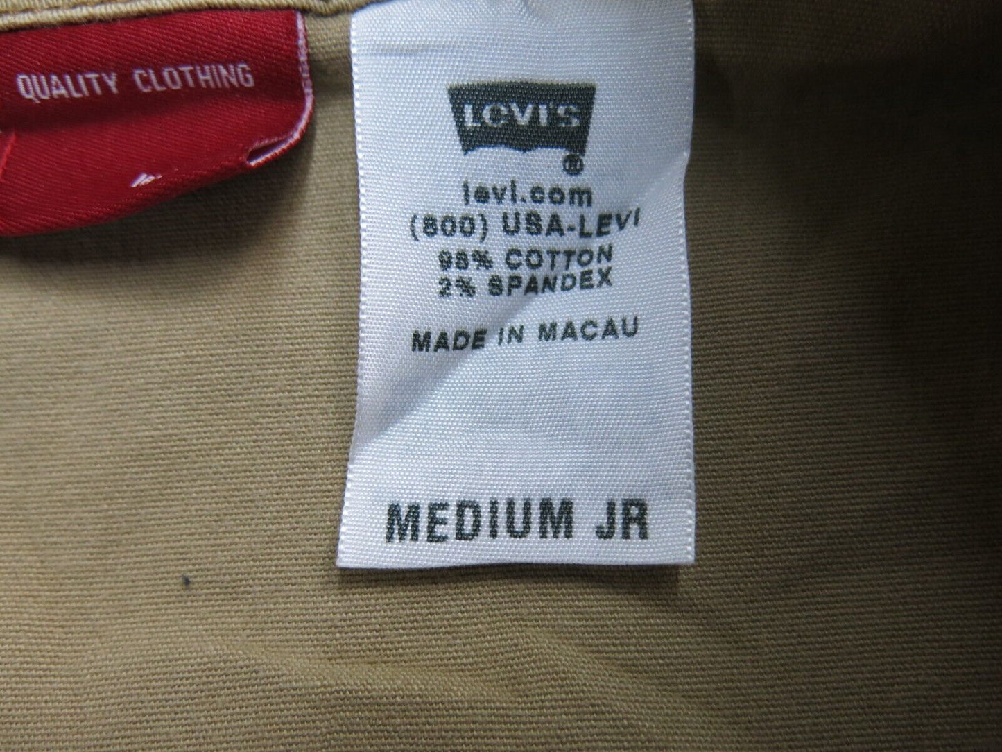 Levis Womens Blazer Coat Single Breasted Stretch Long Sleeves Khaki Size Medium