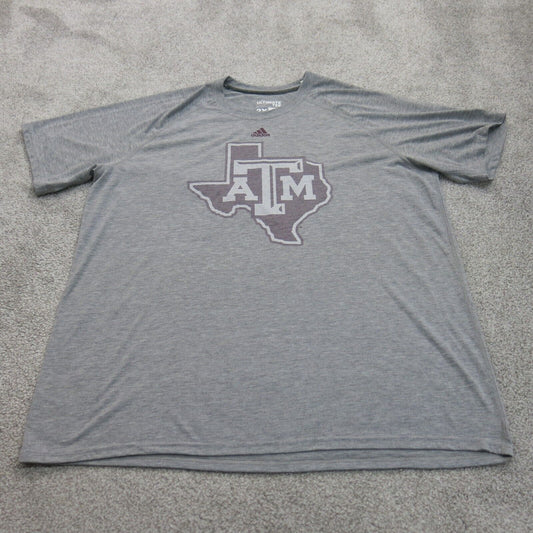 Adidas Mens Pullover T Shirt Crew Neck Short Sleeve Logo Gray Size 2X