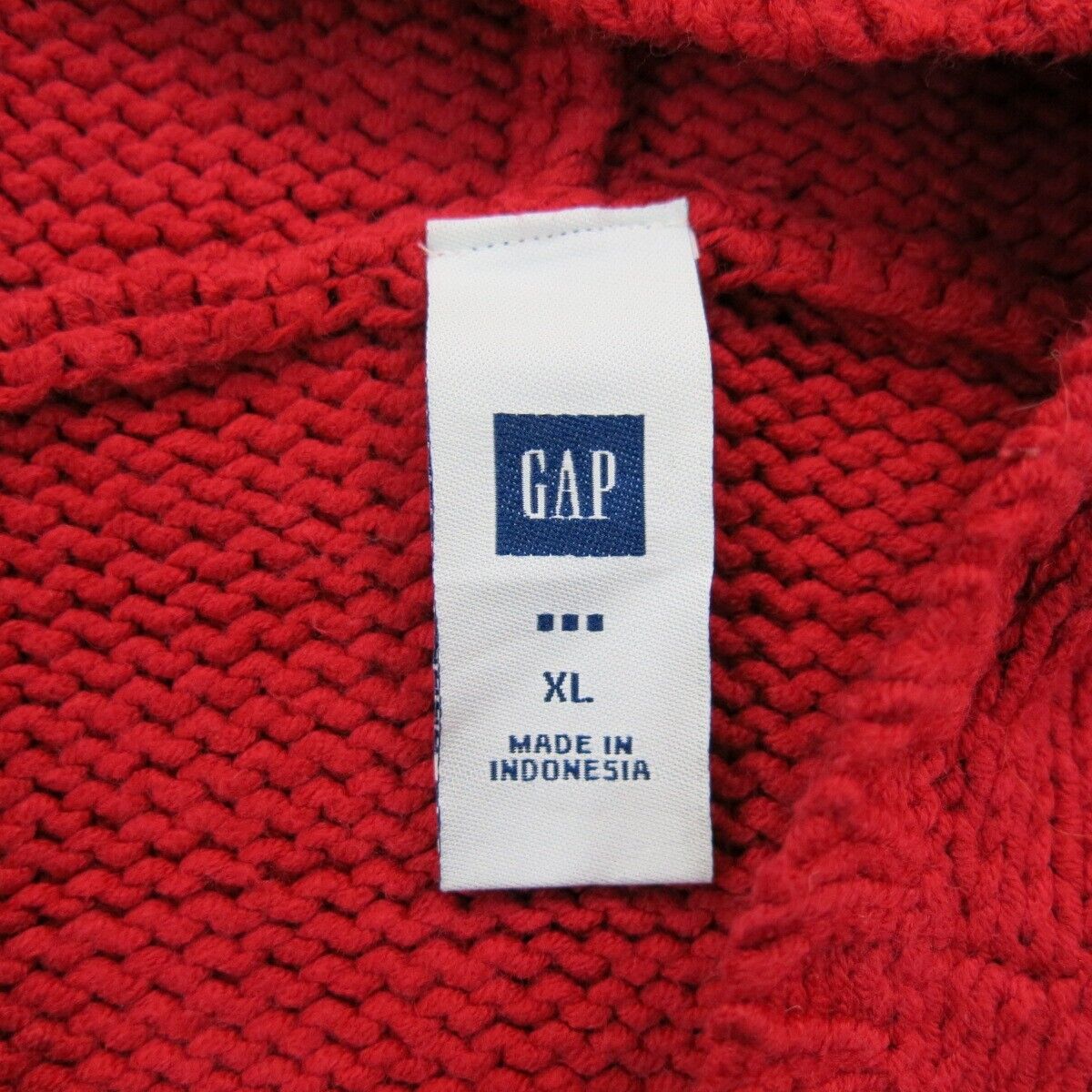 Gap Womens Pullover Hooded Sweater Knitted Long Sleeve Graphic Red Size X Large