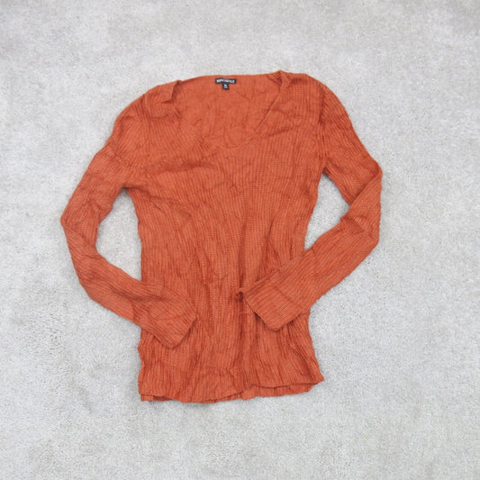 J. Crew Mercantile Womens Pullover Sweater V Neck Long Sleeves Orange Size XS