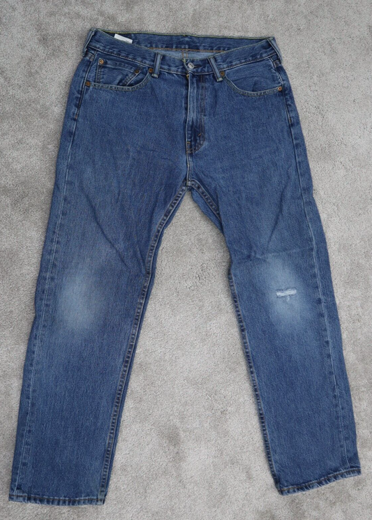 Levi s 505 Jeans Men's  Size 33 Blue Stretch Regular Fit Straight Denim Jeans