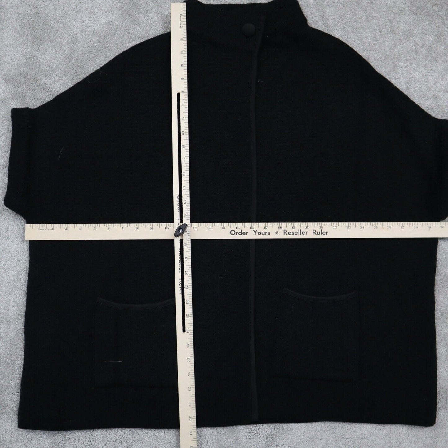 NWT Lauren Conrad Womens Cardigan Knit Sweater Cap Sleeve Pockets Black One Size