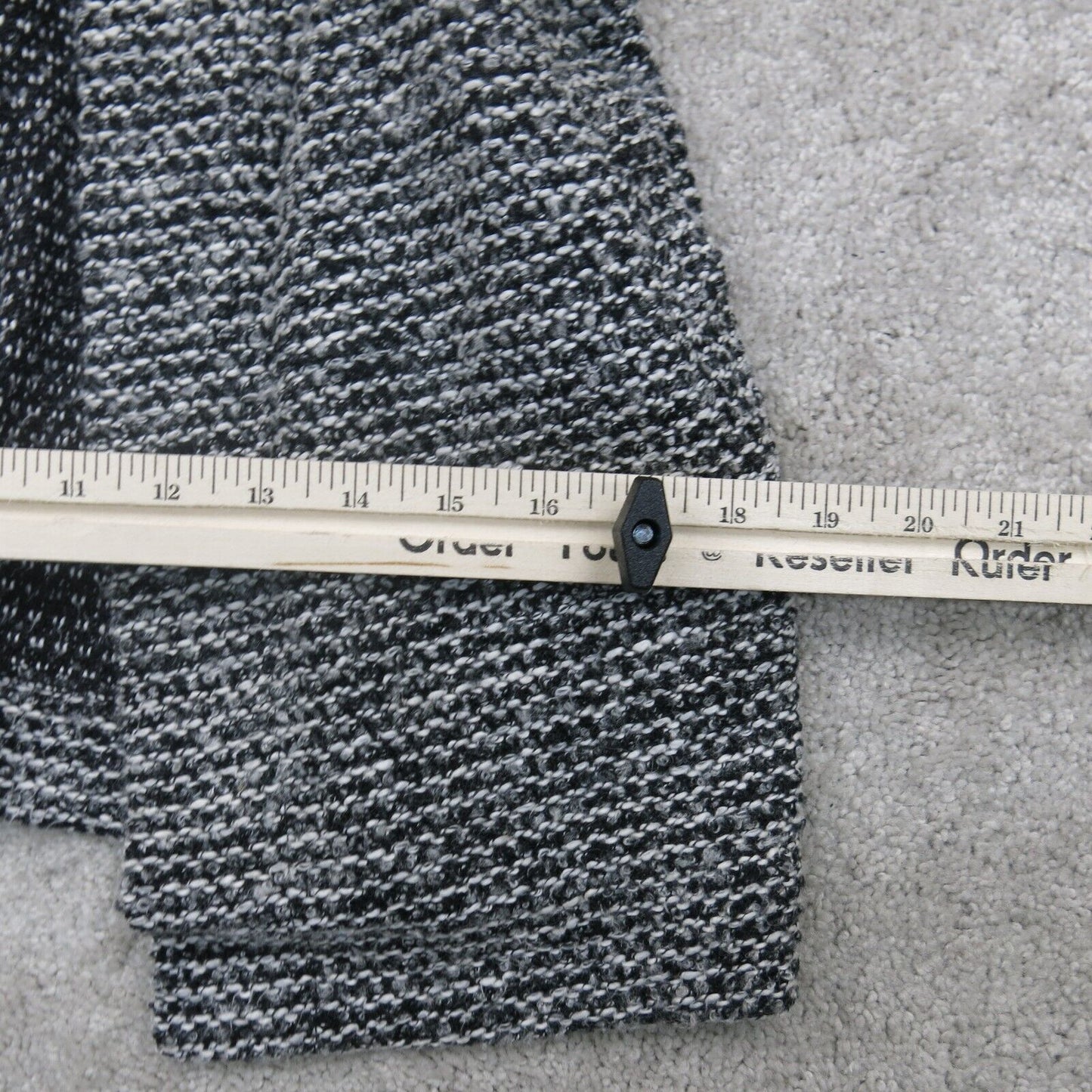 Loft Womens Cardigan Sweater Lounge Open Front Long Sleeves Black Gray SZ Small