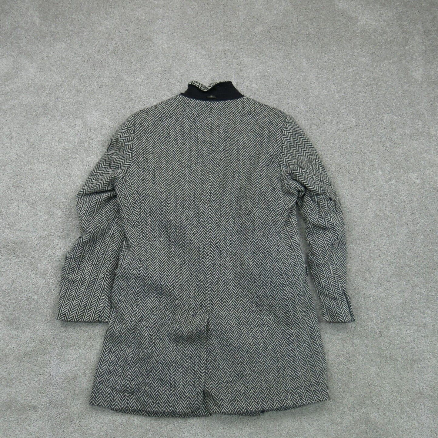 Tommy Hilfiger Mens Coat Long Sleeves Front Button Pockets Tweed Gray Size 50