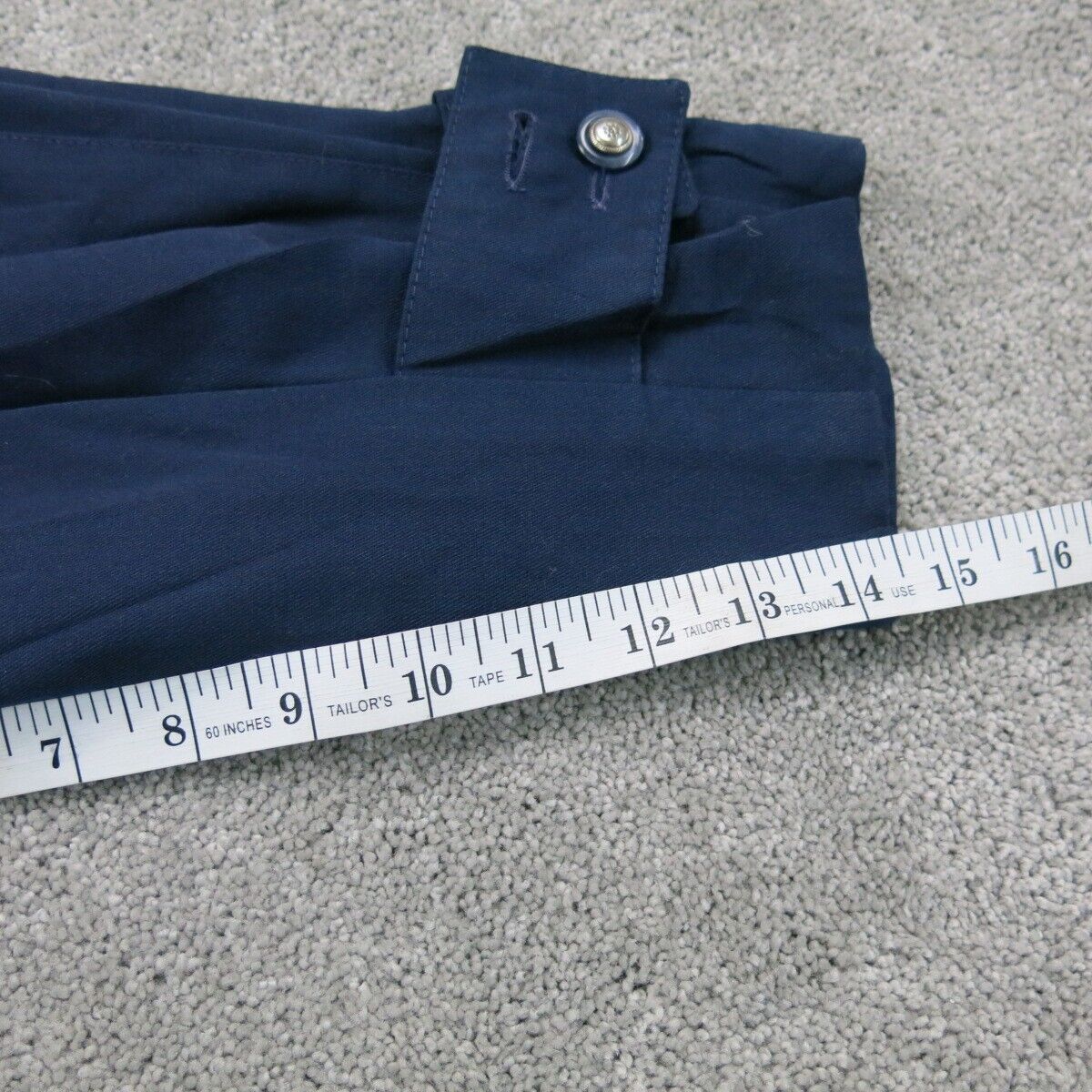 London Fog Womens Trench Coat Single Breasted Long Sleeves Back Slit Blue SZ 14