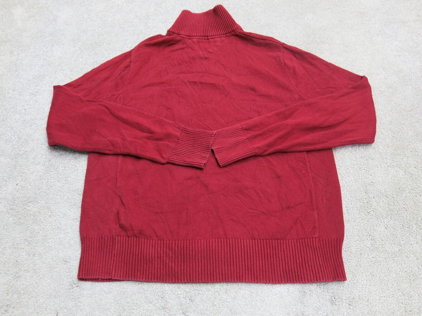 Tommy Hilfiger Mens Pullover Sweater Mock Neck Long Sleeves Red Size Medium