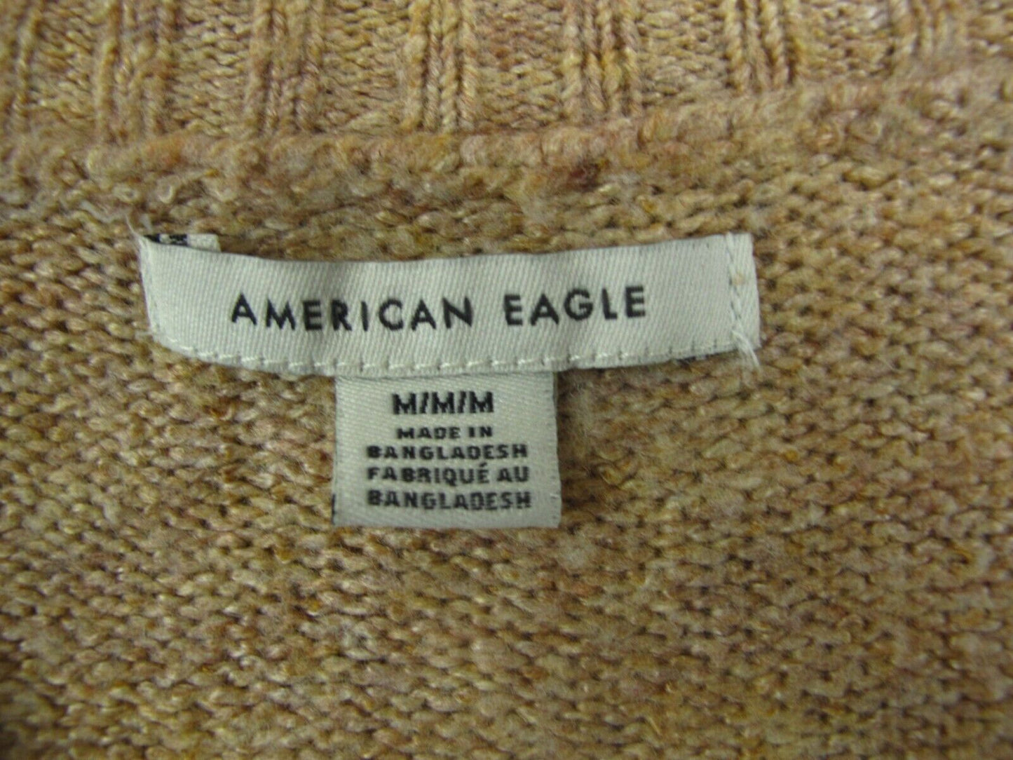 American Eagle Women Cardigan Sweater Open Front Long Sleeve Tan Khaki Size M