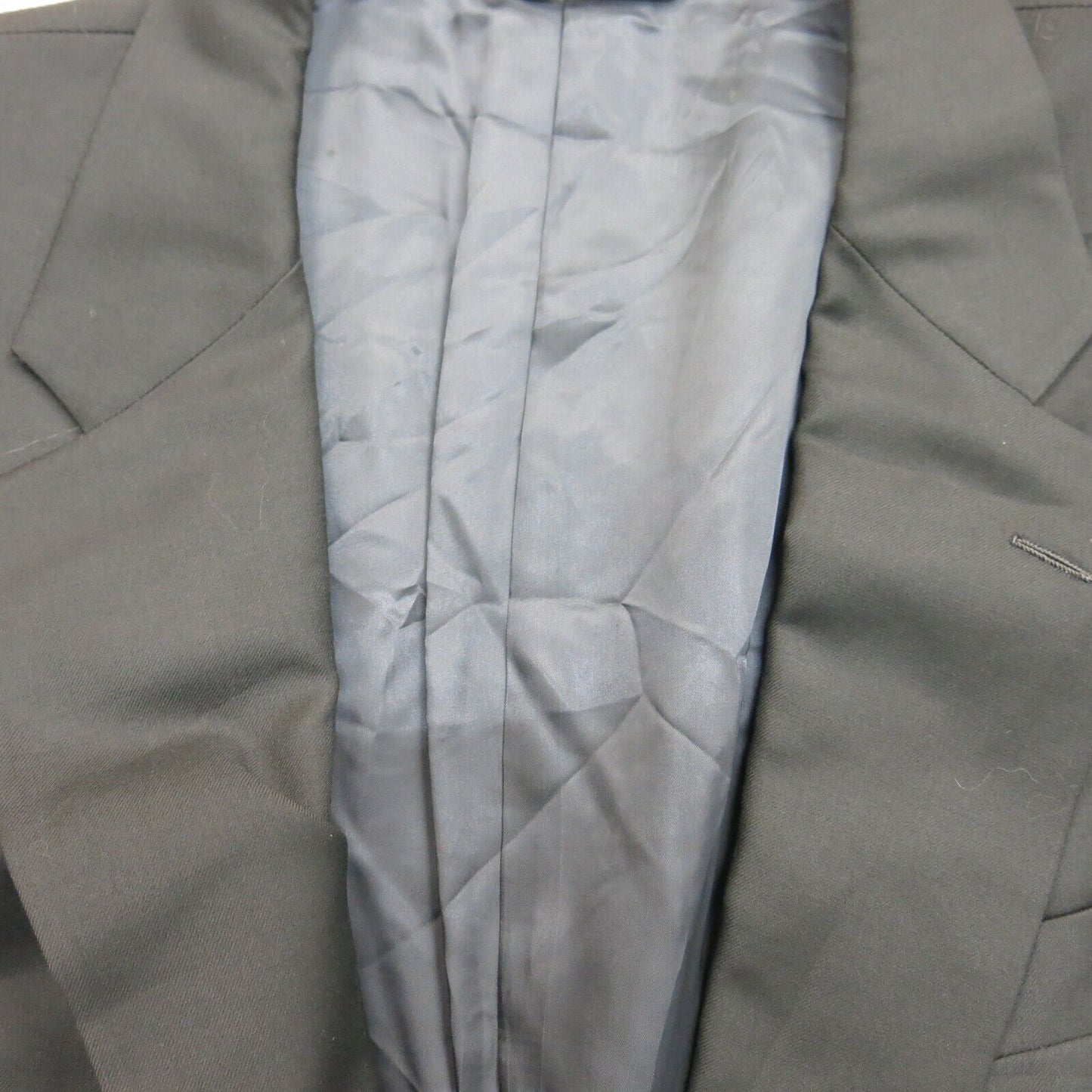 Hickey Freeman Mens Blazer Coat Single Breasted Long Sleeves Black Size 46L