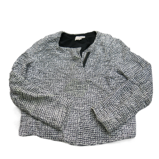 Ann Taylor Loft Women Cardigan Sweater Knitted Full Zip Long Sleeve Black SZ 10