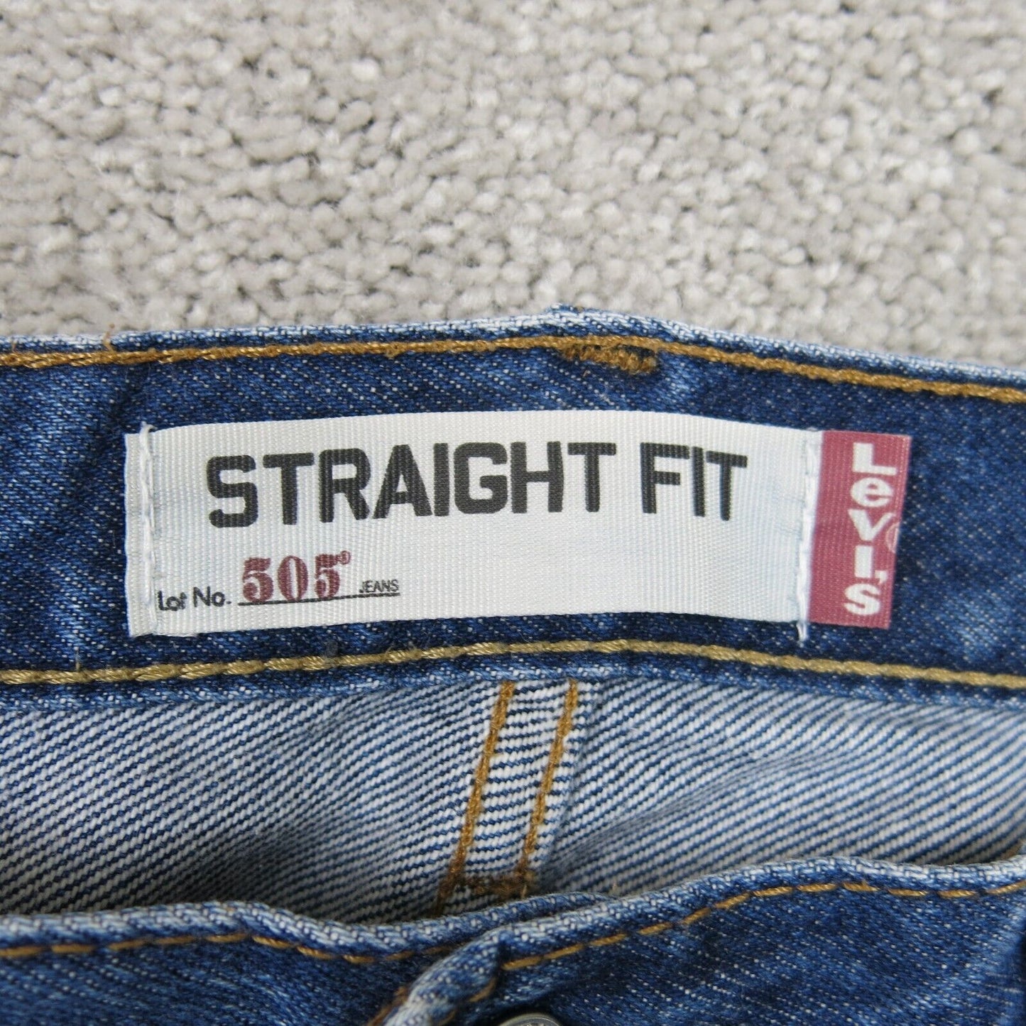Levis 505 Mens Jeans Straight Leg Denim Mid Rise 5 Pockets Light Blue SZ W36XL36