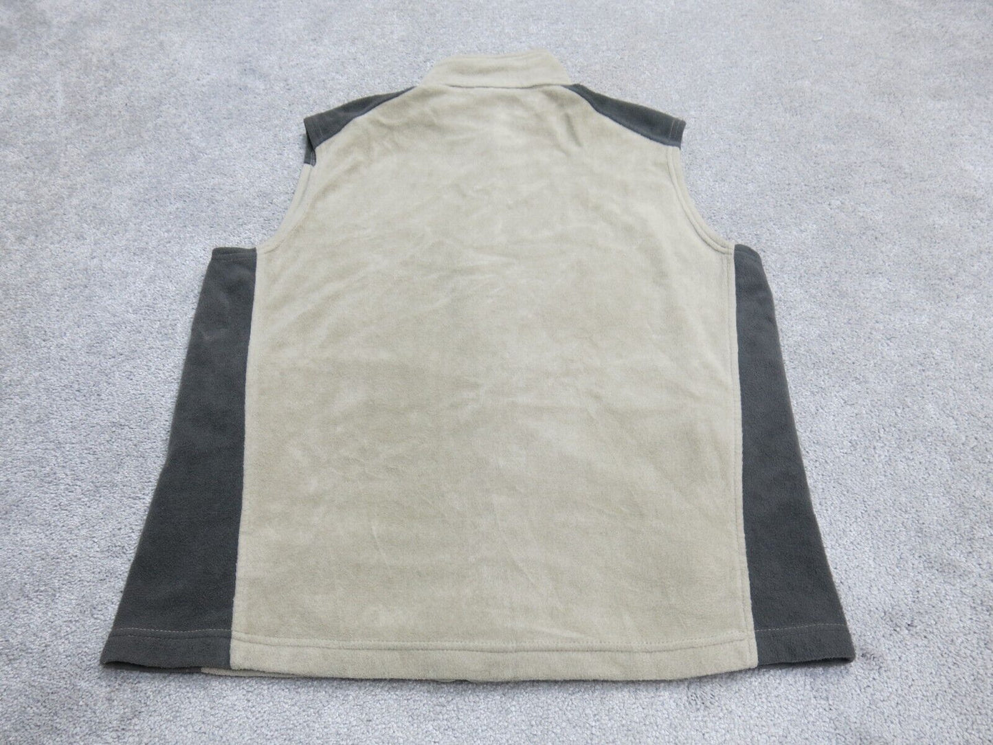 Columbia Mens Full Zip Up Vest Jacket Sleeveless Mock Neck Beige Size Large