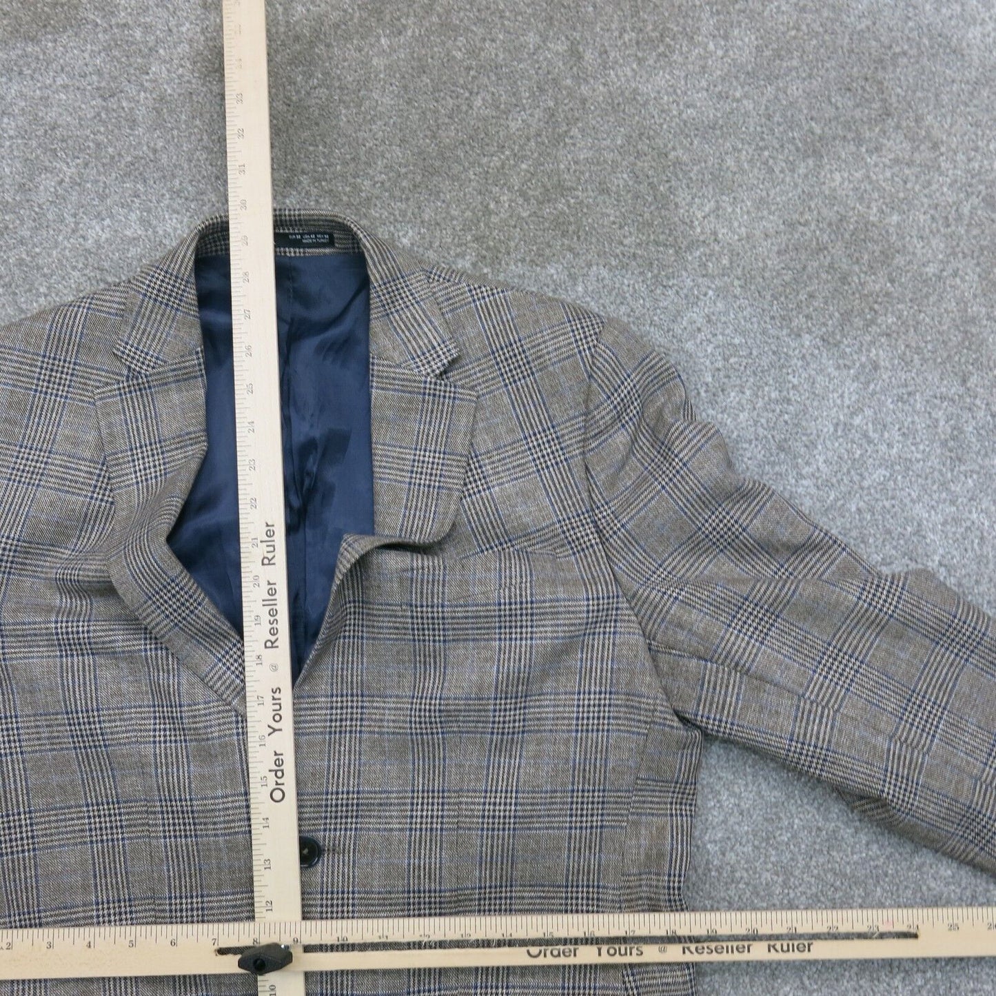 Zara Mens Blazer Coat Single Breasted Long Sleeves Pockets Beige Size US 42