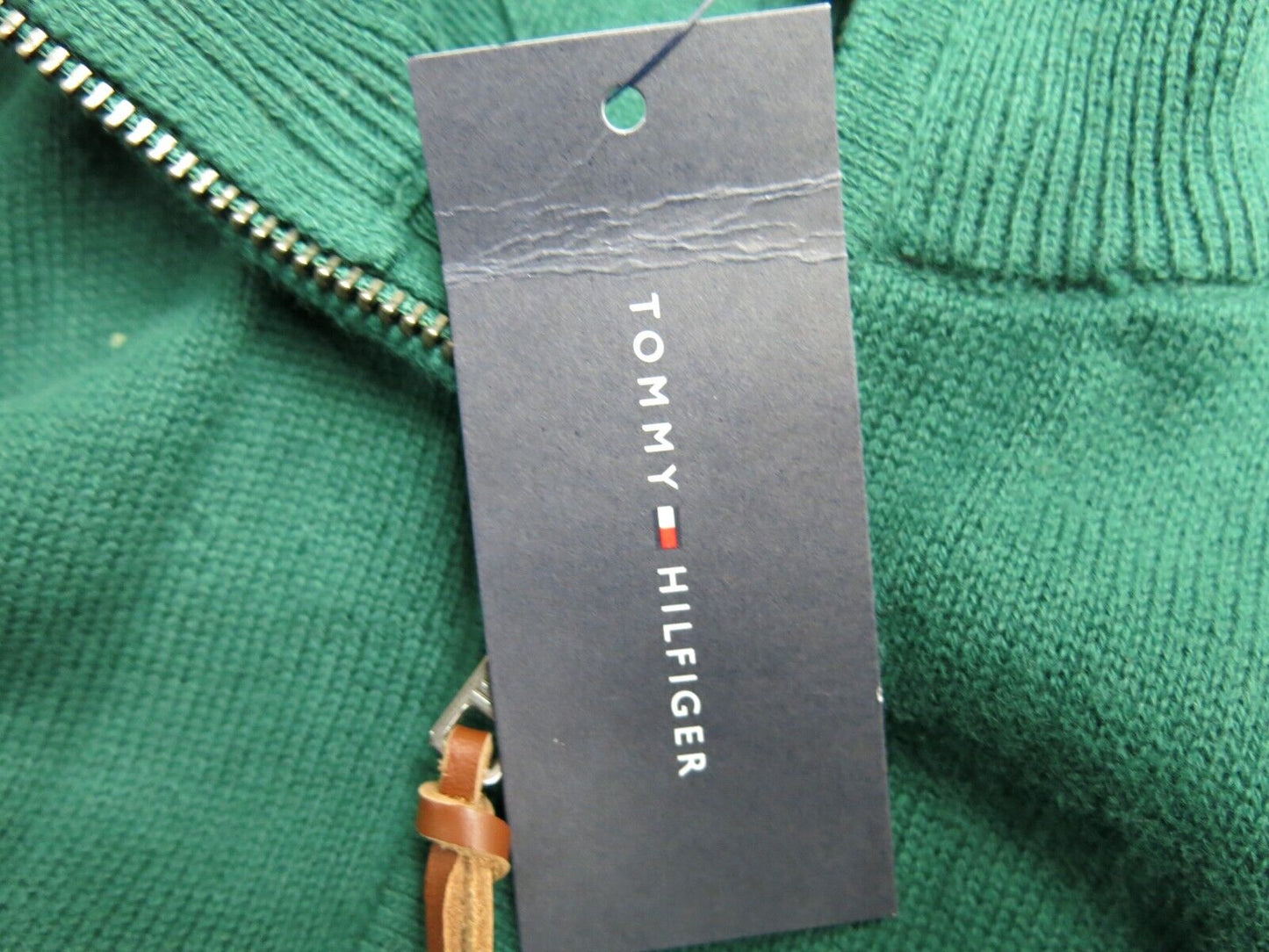 Tommy Hilfiger Mens Pullover Sweatshirt High Neck Long Sleeve Green Size XXL