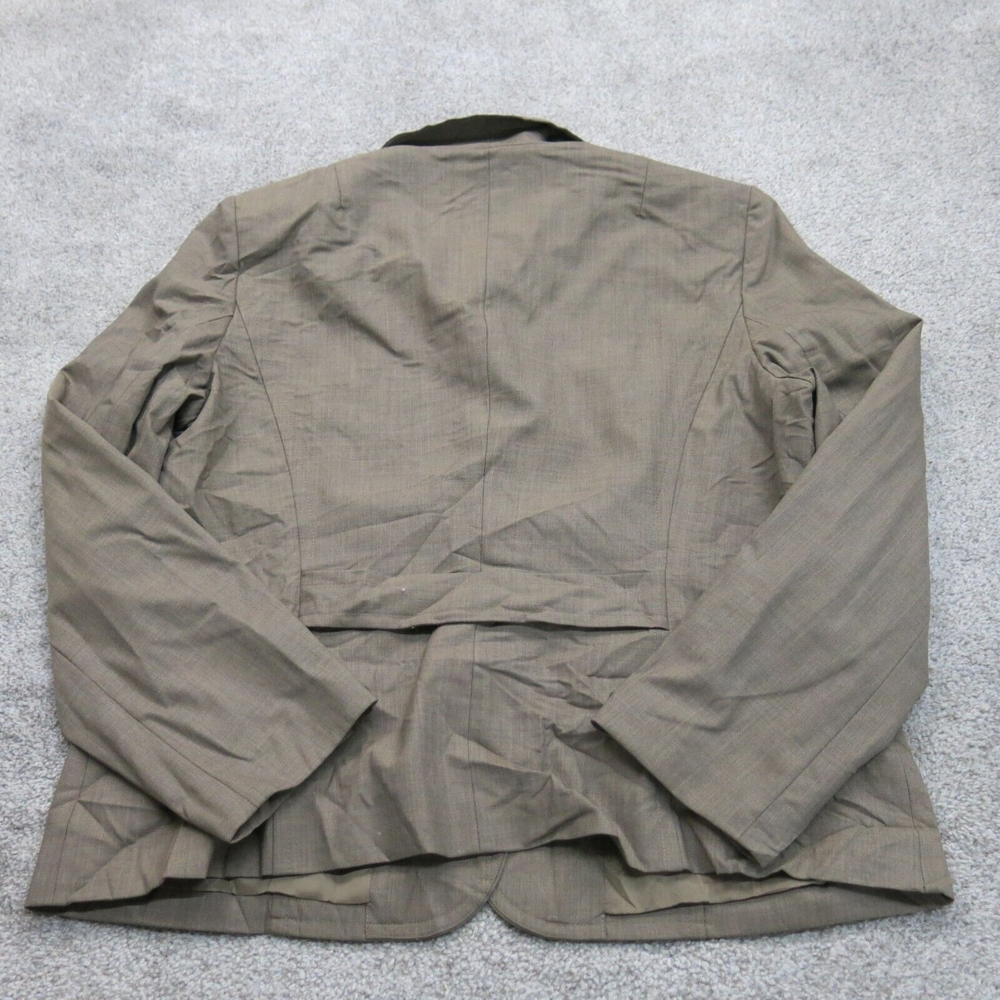 Talbots Womens Blazer Coat Jacket Single Breasted Pockets Dark Khaki Size 18