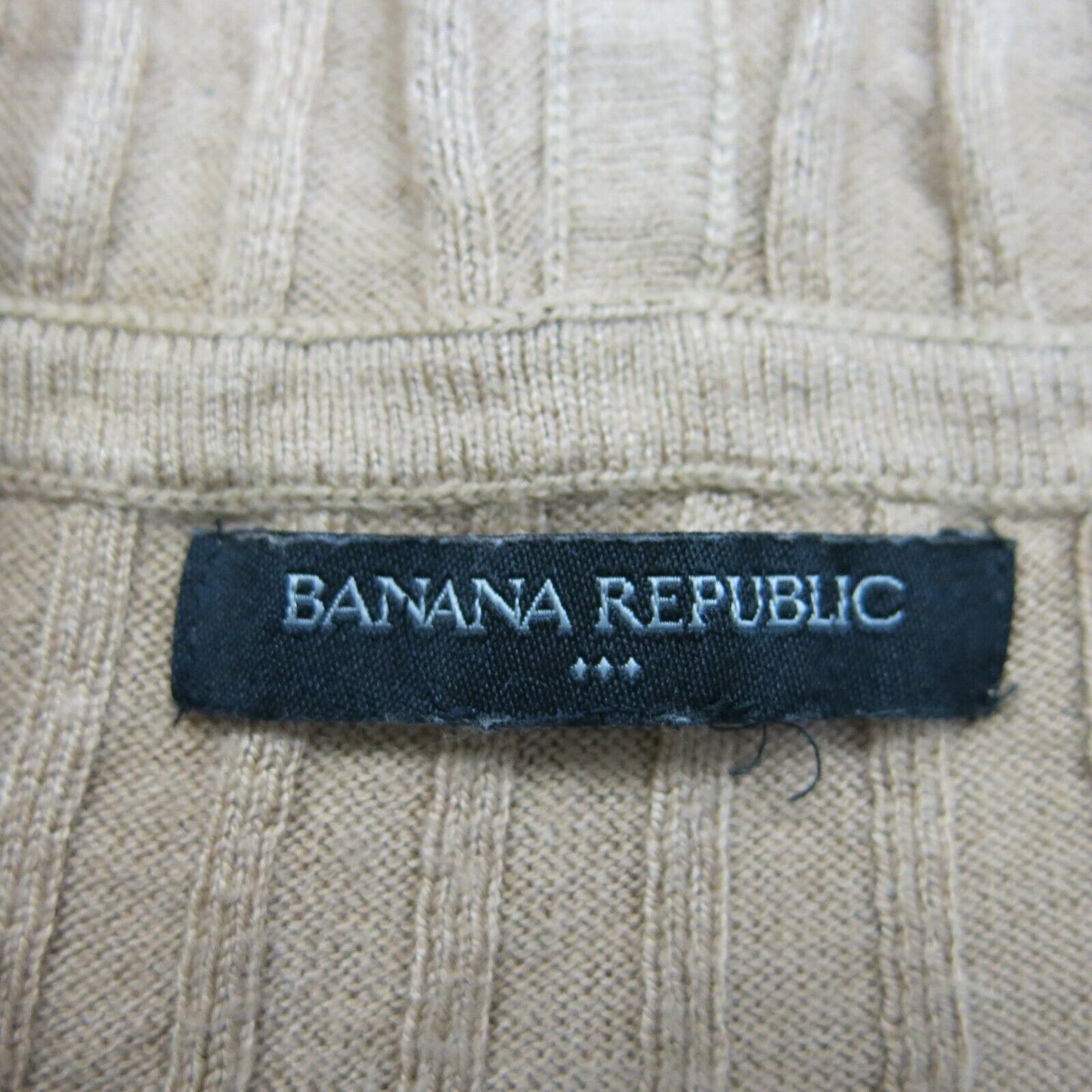 Banana Republic Women Hooded Sweater Full Zip Up Long Sleeve Tan Khaki SZ Medium