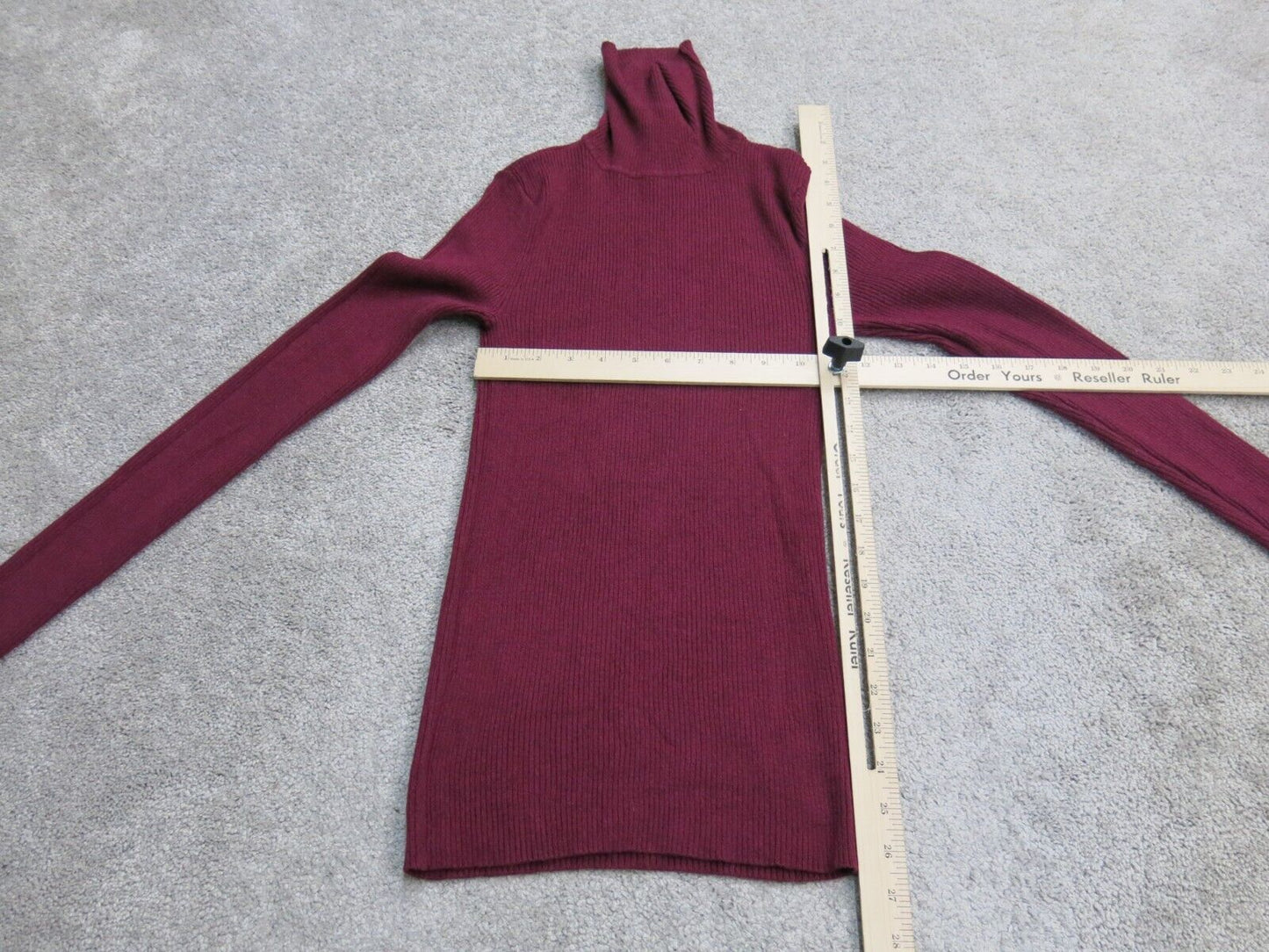Express Womens Pullover Knitted Sweater Long Sleeves High Neck Maroon Size S
