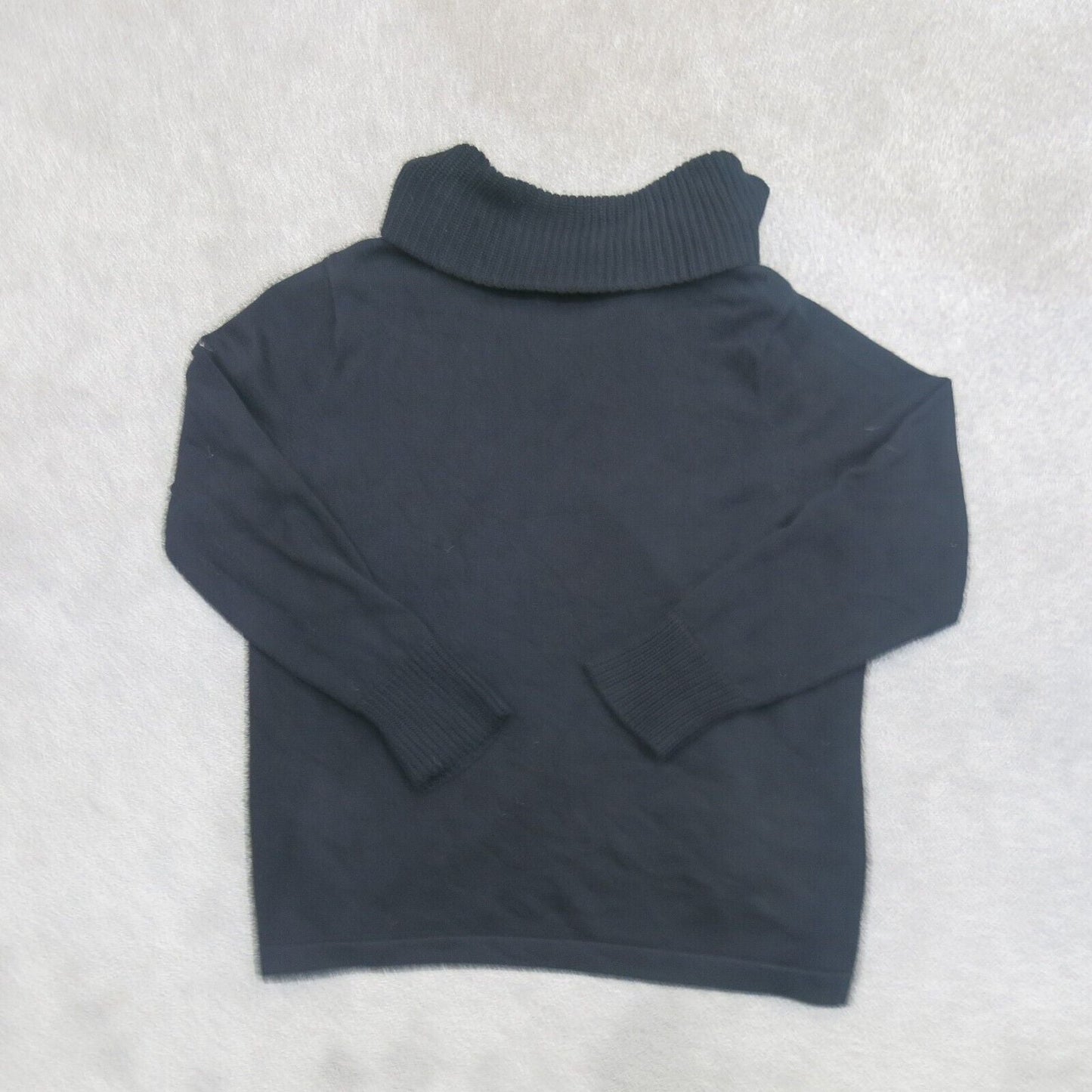 Lauren Ralph Lauren Womens Pullover Sweater Long Sleeves 1/4 Zip Black Size 2X