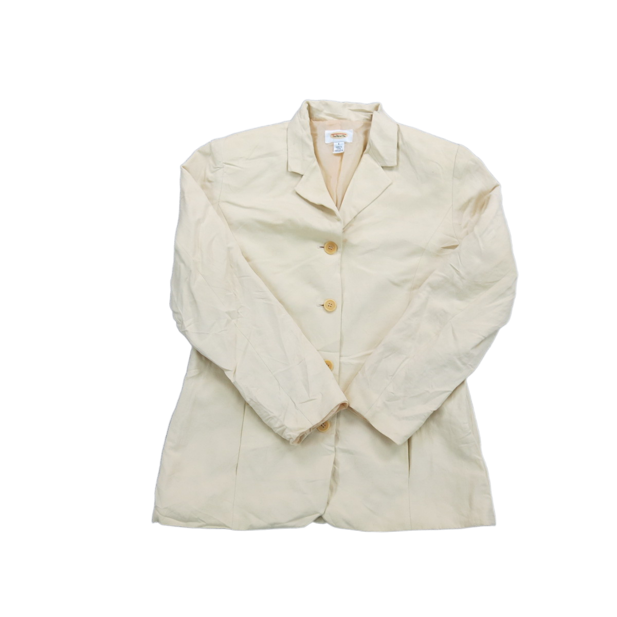 Talbots Womens Blazer Coat Jacket Single Breasted Long Sleeves Beige Size 8