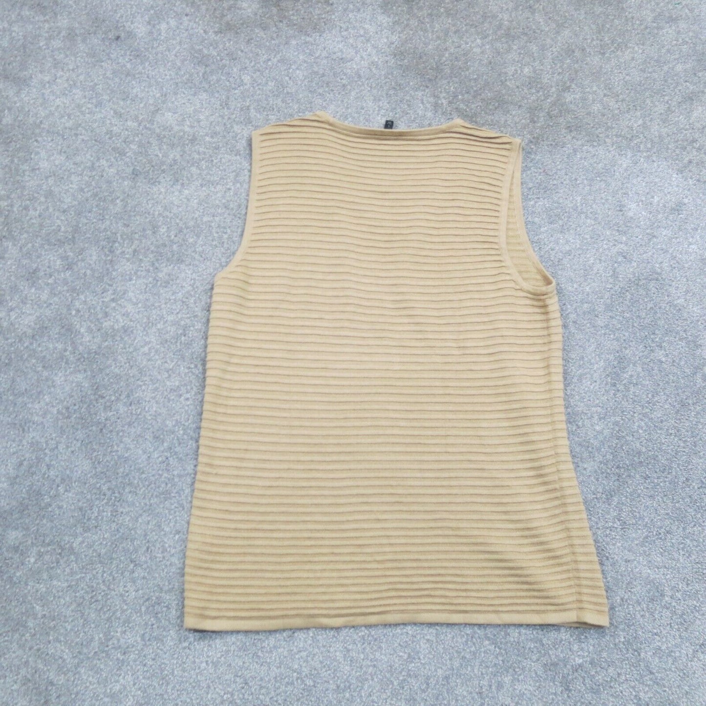 Talbots Womens Tank Tee Knitted Sleeveless Round Neck Light Tan Size Large