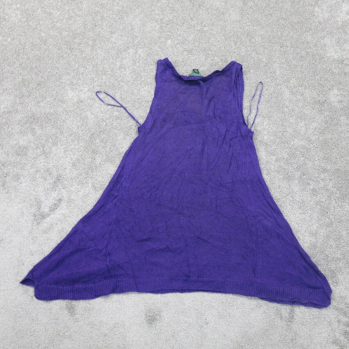 Lauren Ralph Lauren Womens Tunic Sweater Knitted Sleeveless Purple Size Large