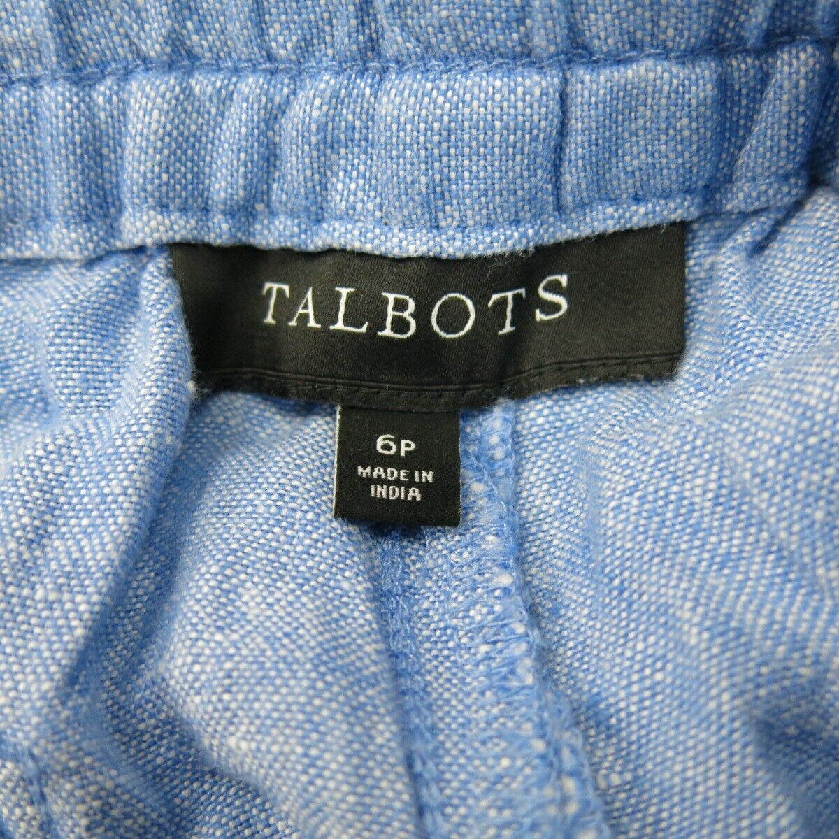 Talbots Womens Sweatpant High Rise Drawstring Waist Embroidered Hem Blue Size 6P