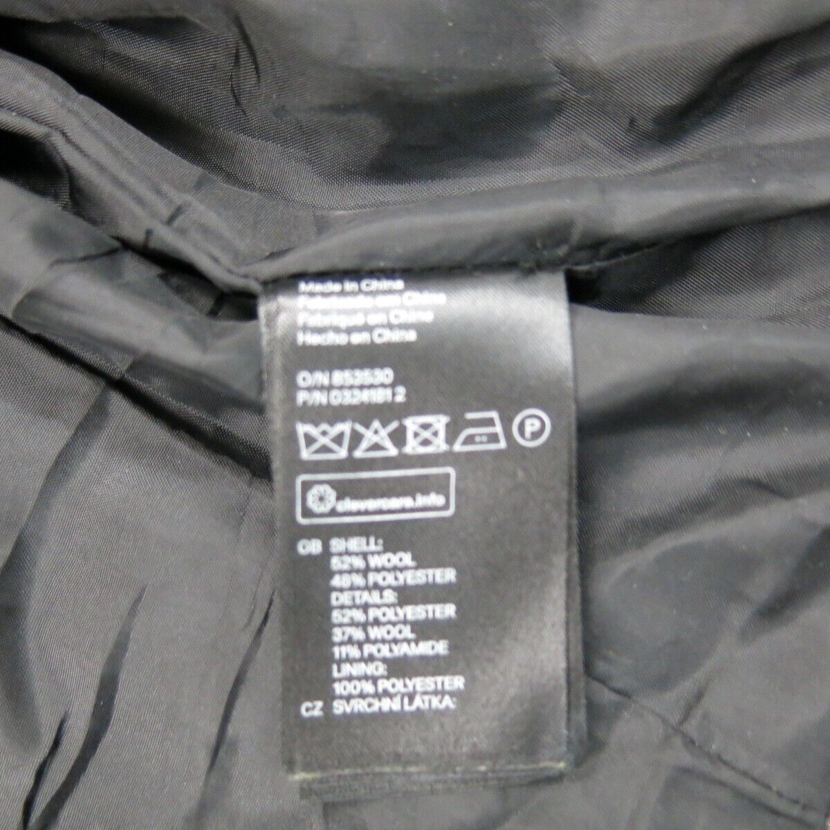 Divided By H&M Womens Wool Biker Jacket Full Zip Up Long Sleeves Black Size 2
