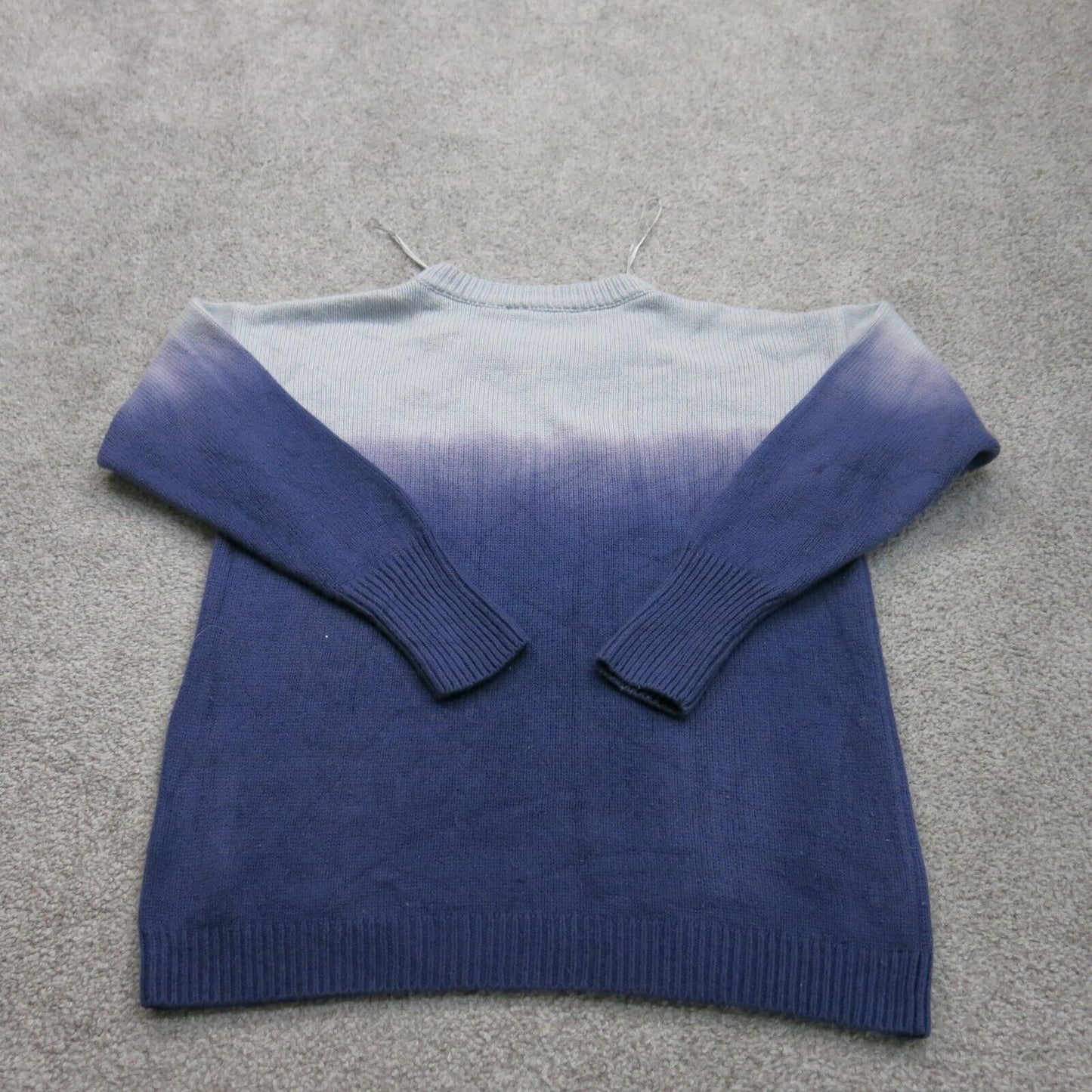 Simply Vera Vera Wang Womens Pullover Sweater Crew Neck White Blue Size Small