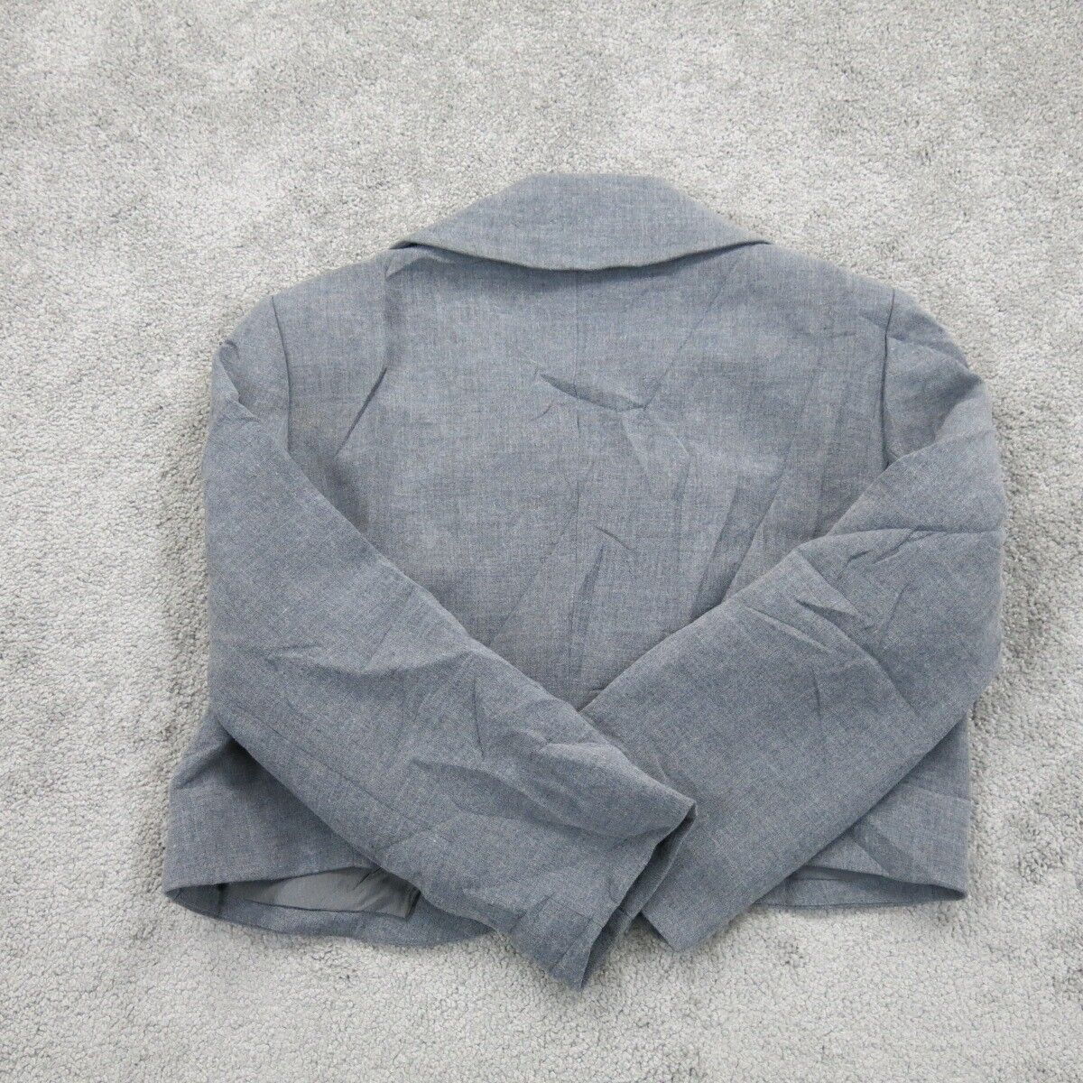 Tahari Womens Cropped Blazer Coat Single Breasted 3/4 Sleeve Gray Size 4