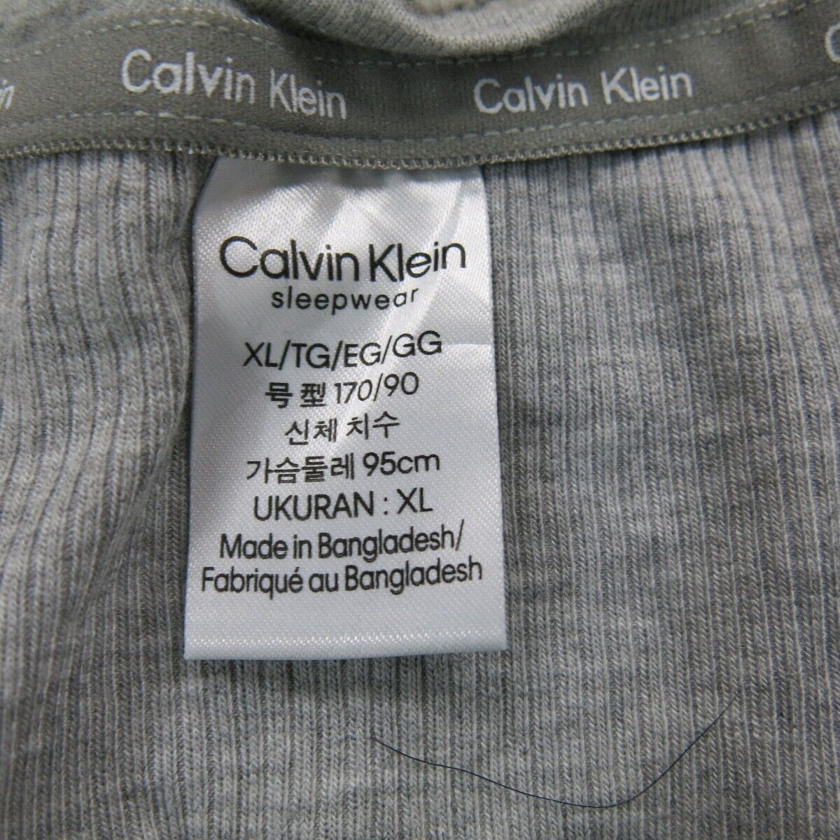 Calvin Klein Womens Henley Sweater Long Sleeves Round Neck Light Gray SZ X Large