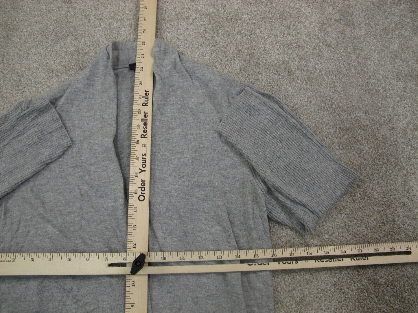 Ann Taylor Womens Cardigan Sweater Open Front Long Sleeves Gray Size Medium