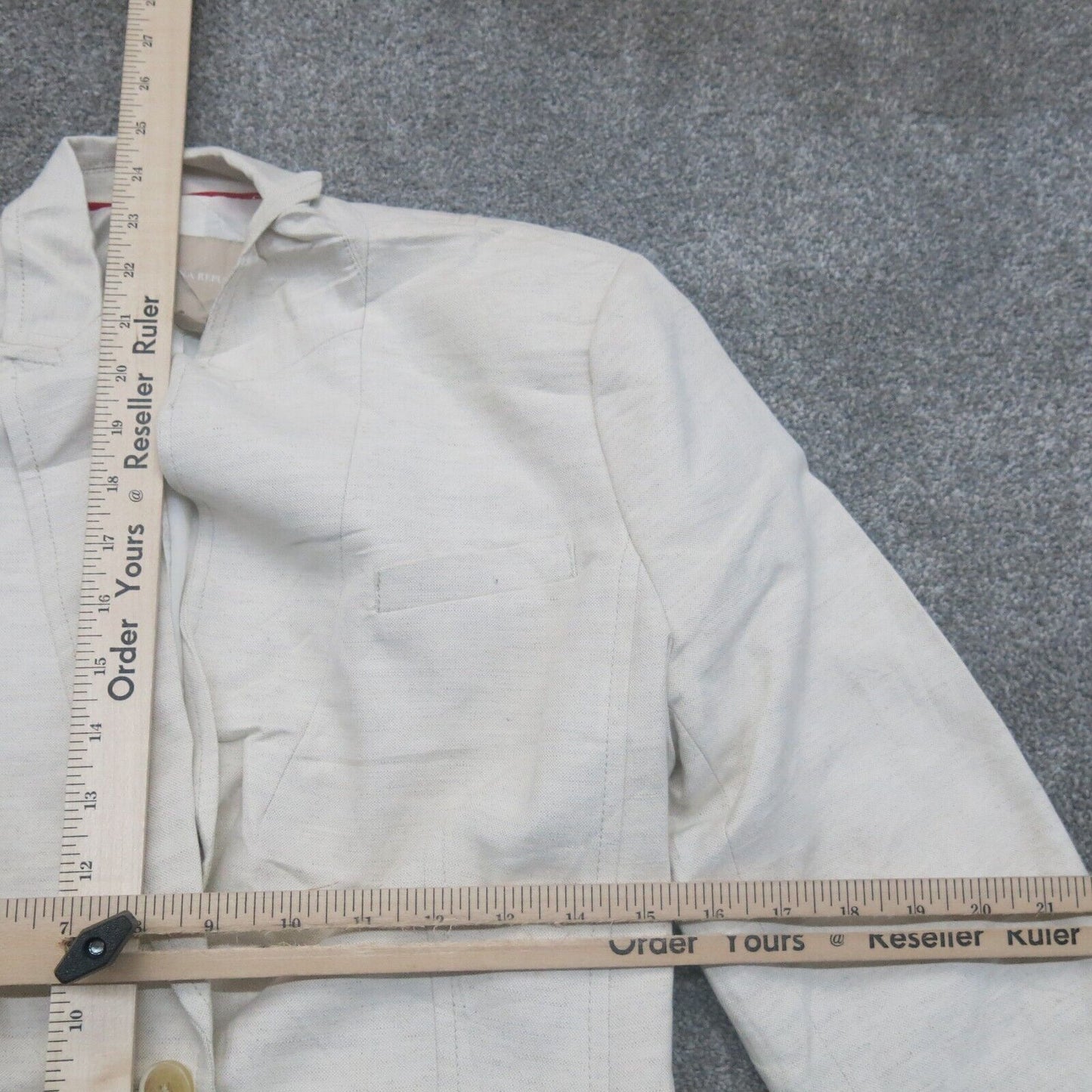 Banana Republic Womens Blazer Coat Single Breasted Pockets OFF White Size W31