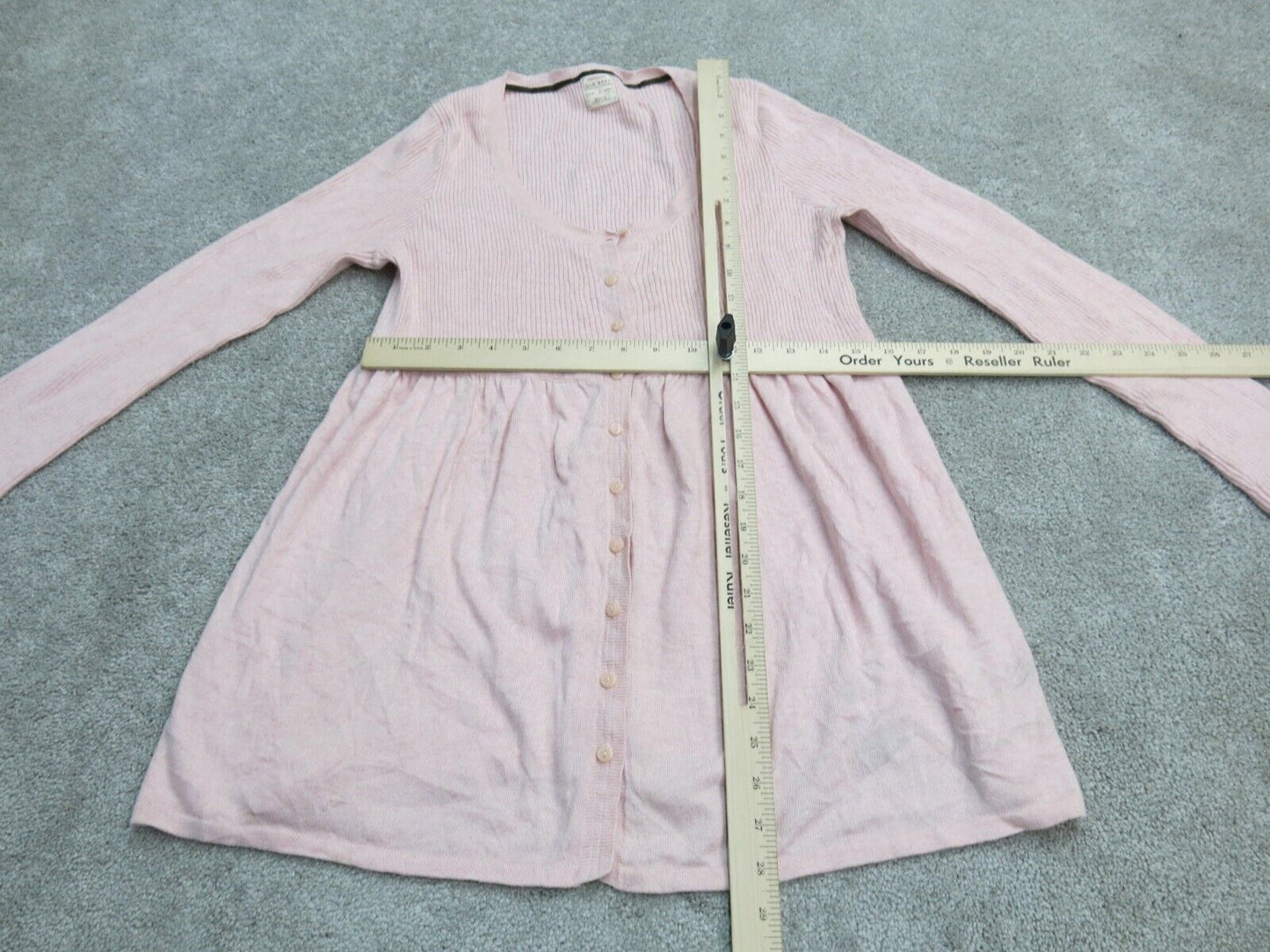 Old Navy Womens A-Line Sweater Dress Knitted Long Sleeve Deep V Neck Pink Size S