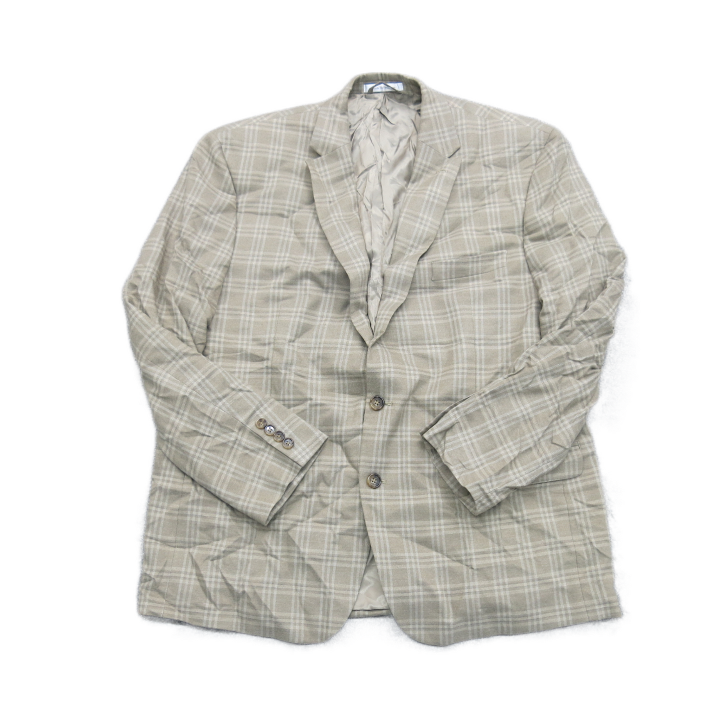 Lauren Ralph Lauren Mens Blazer Coat Single Breasted Long Sleeves Beige Size 46R