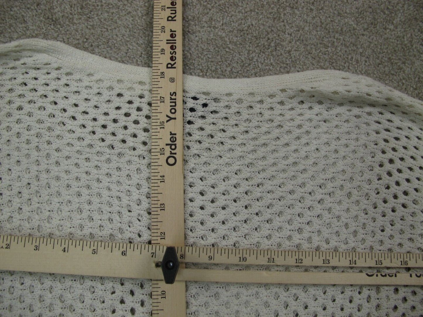 Express Women Pullover Sweater Crop Eyelet Knitted Long Sleeves White Size Small