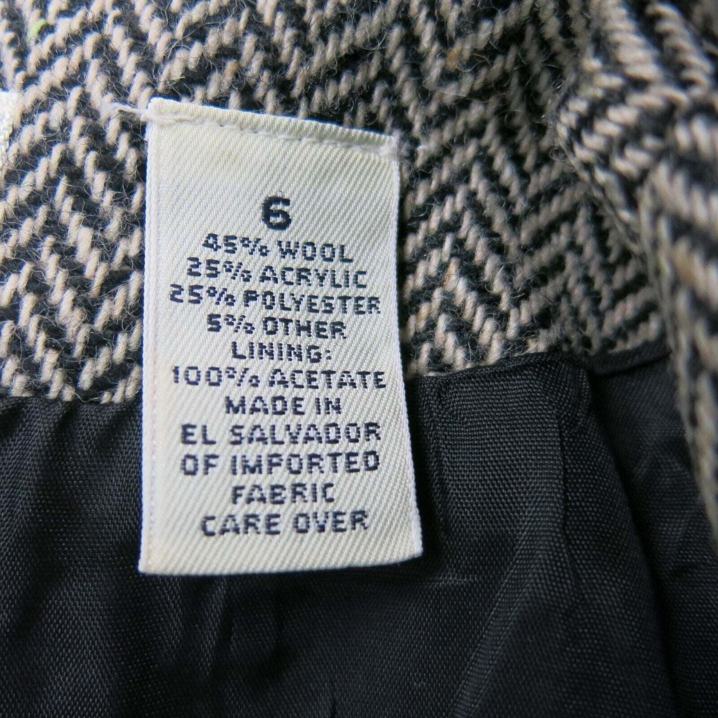 Ann Taylor Women Tweed Pea Coat Double Breasted Long Sleeves Pockets Gray Size 6