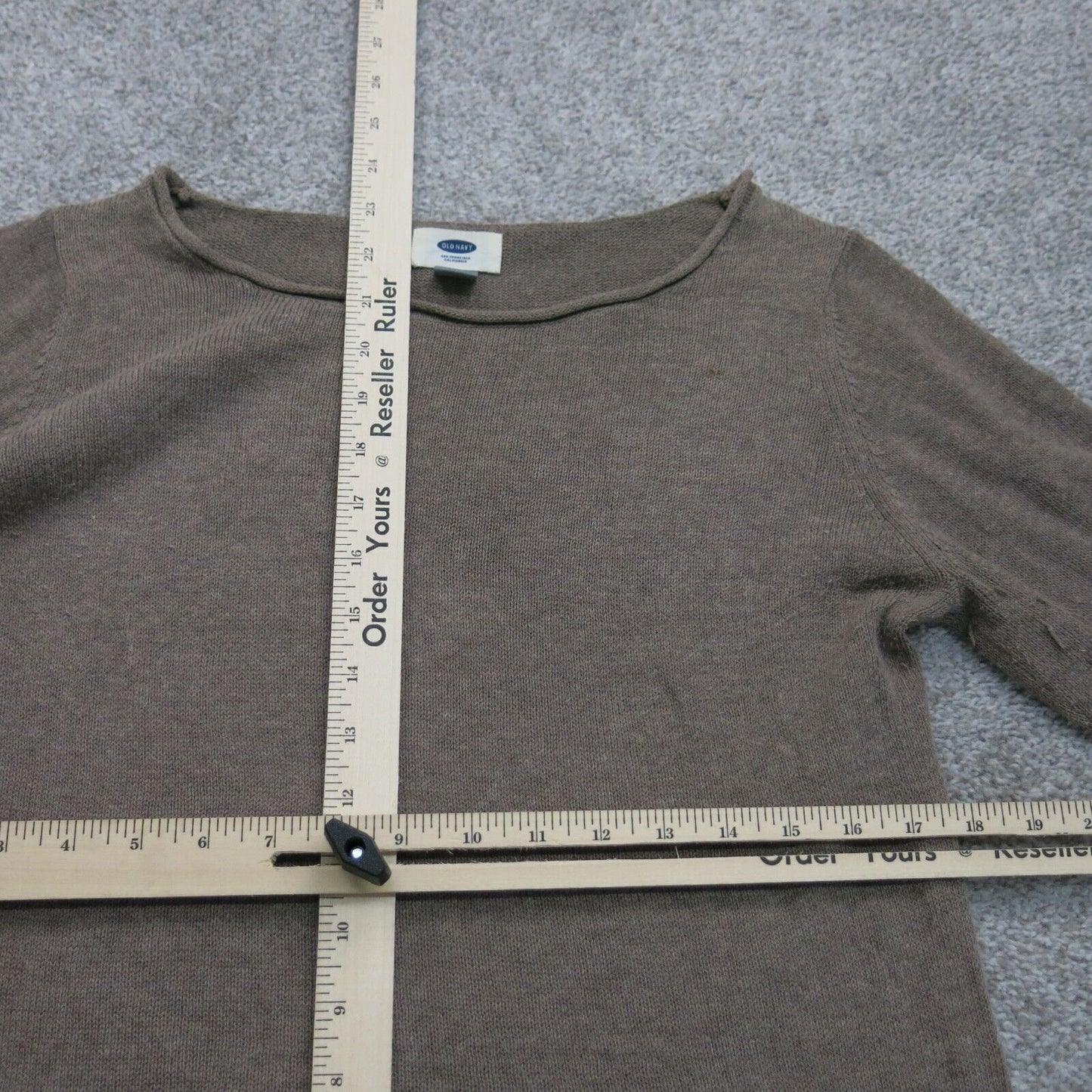 Old Navy Womens Knitted Sweater Long Sleeves Boat Neck Light Brown Size Medium