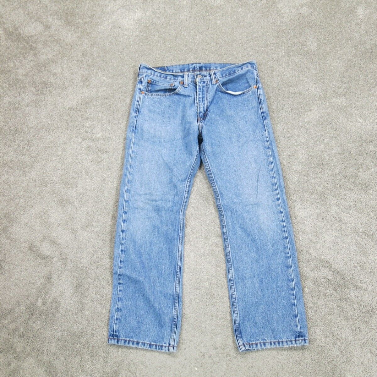 Levis Mens Jeans Straight Leg Denim Regular Fit Mid Rise Blue Size W34XL30