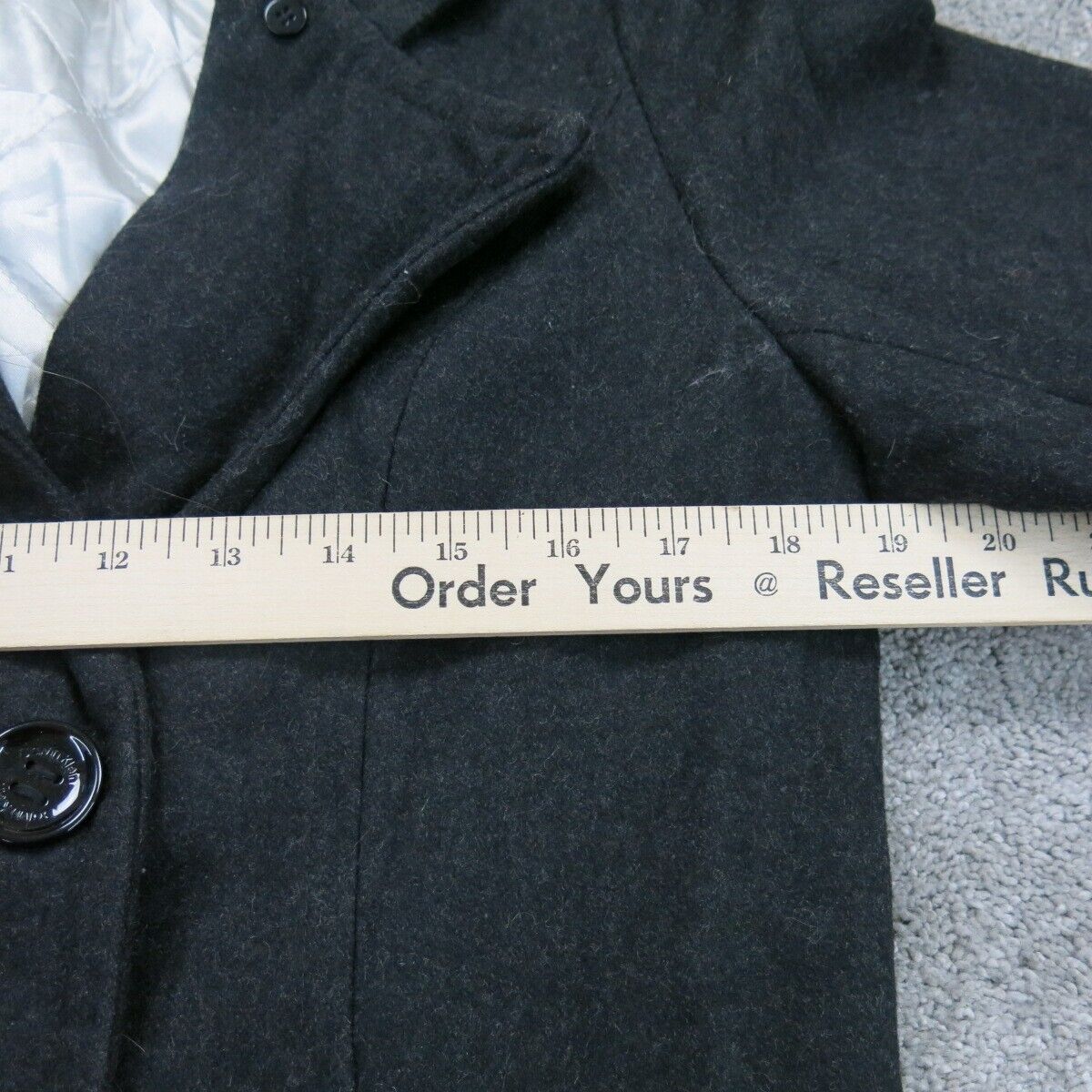 Calvin Klein Womens Pea Coat Double Breasted Long Sleeves Pockets Black Size 6