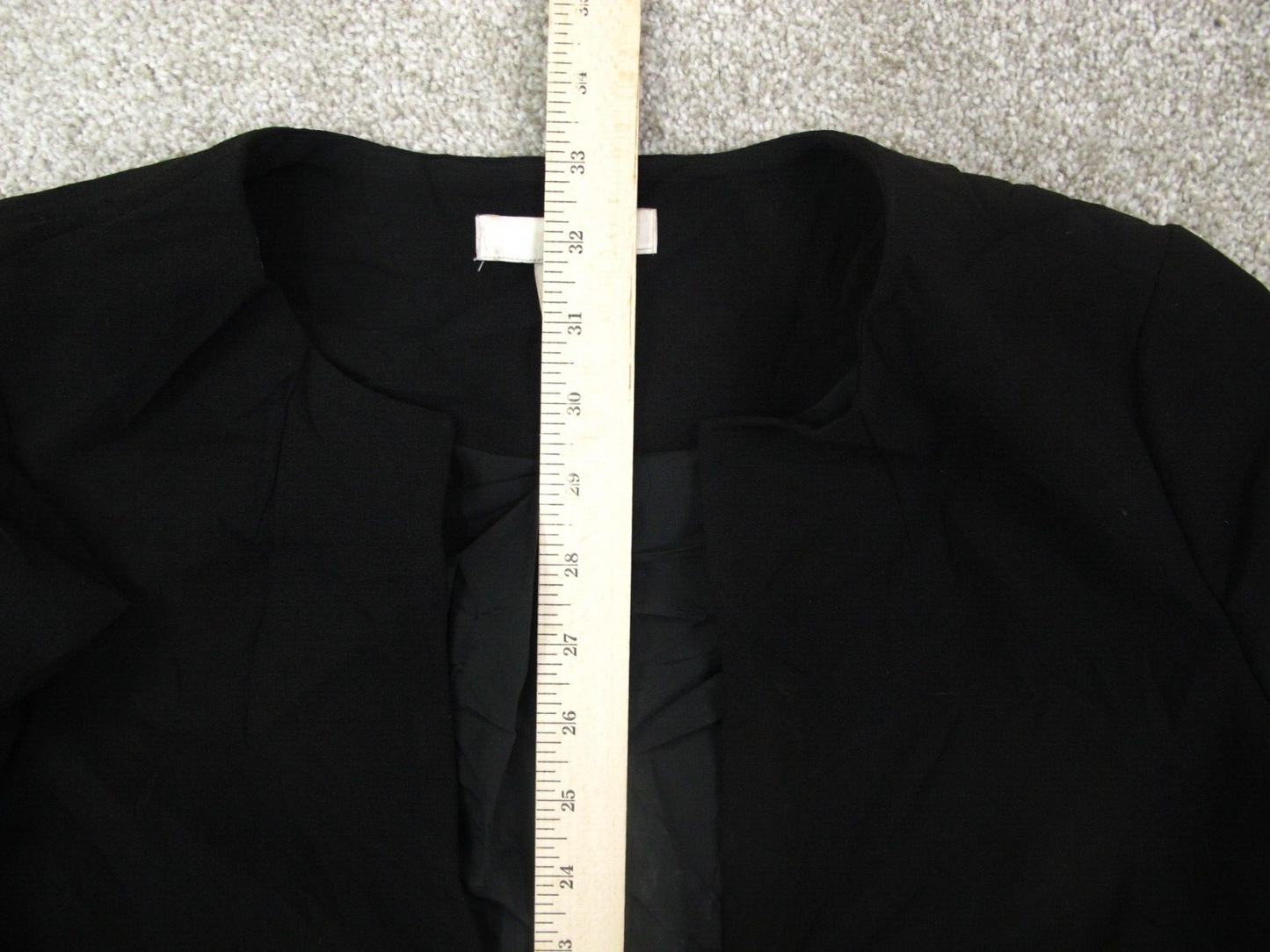 H&M Womens Over Coat Long Sleeves Open Front Pockets Black Size US 8