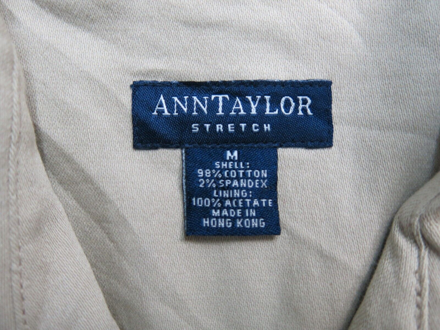 Ann Taylor Womens Blazer Coat Snap Button Long Sleeves Pockets Beige Size Medium