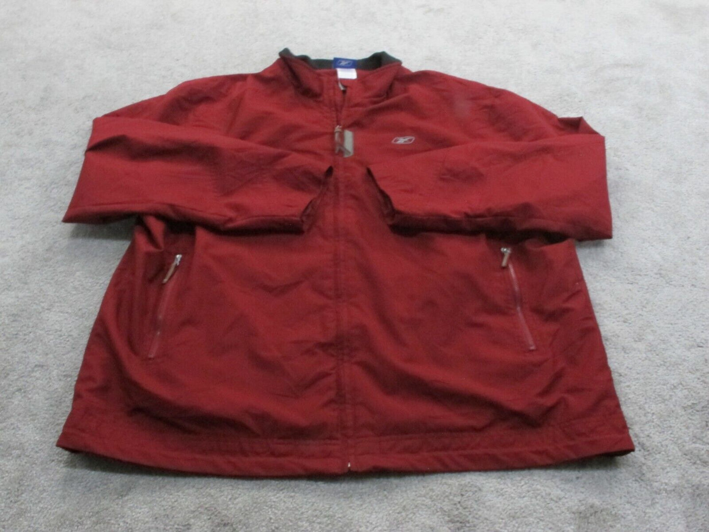 Reebok Mens Blouson Jacket Full Zip Up Long Sleeves Pockets Red Size ?