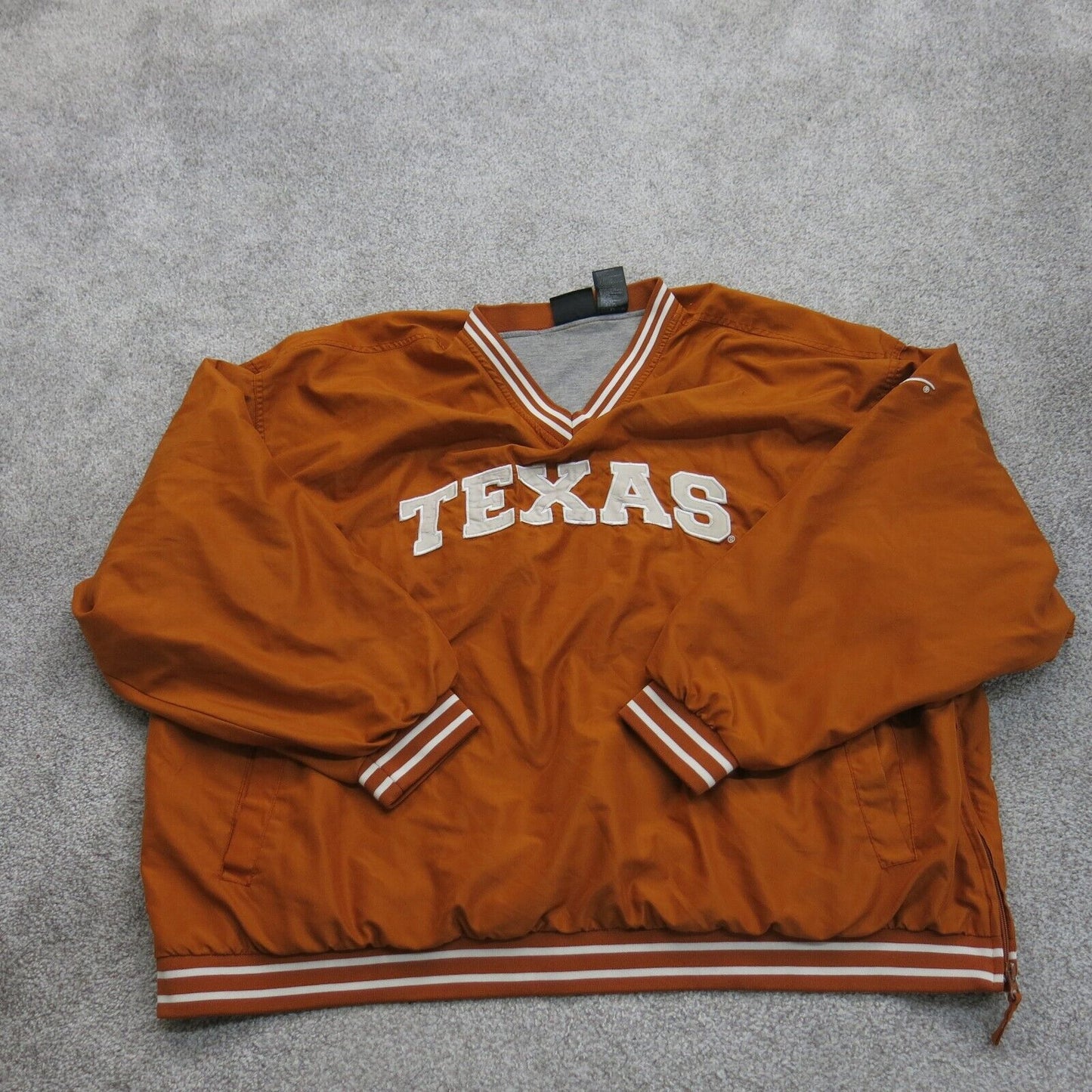 Texas Mens Sports V Neck Coat Longhorns Team Athletics Stretch Orange Size 2XL