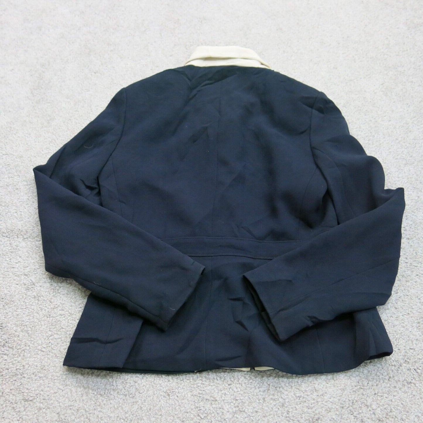 Ann Taylor Womens Blazer Coat Single Breasted Long Sleeve Navy Blue Size Medium