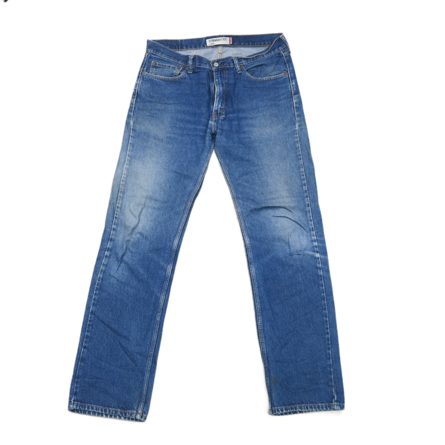 Levis 505 Mens Jeans Straight Leg Denim Mid Rise 5 Pockets Light Blue SZ W36XL36